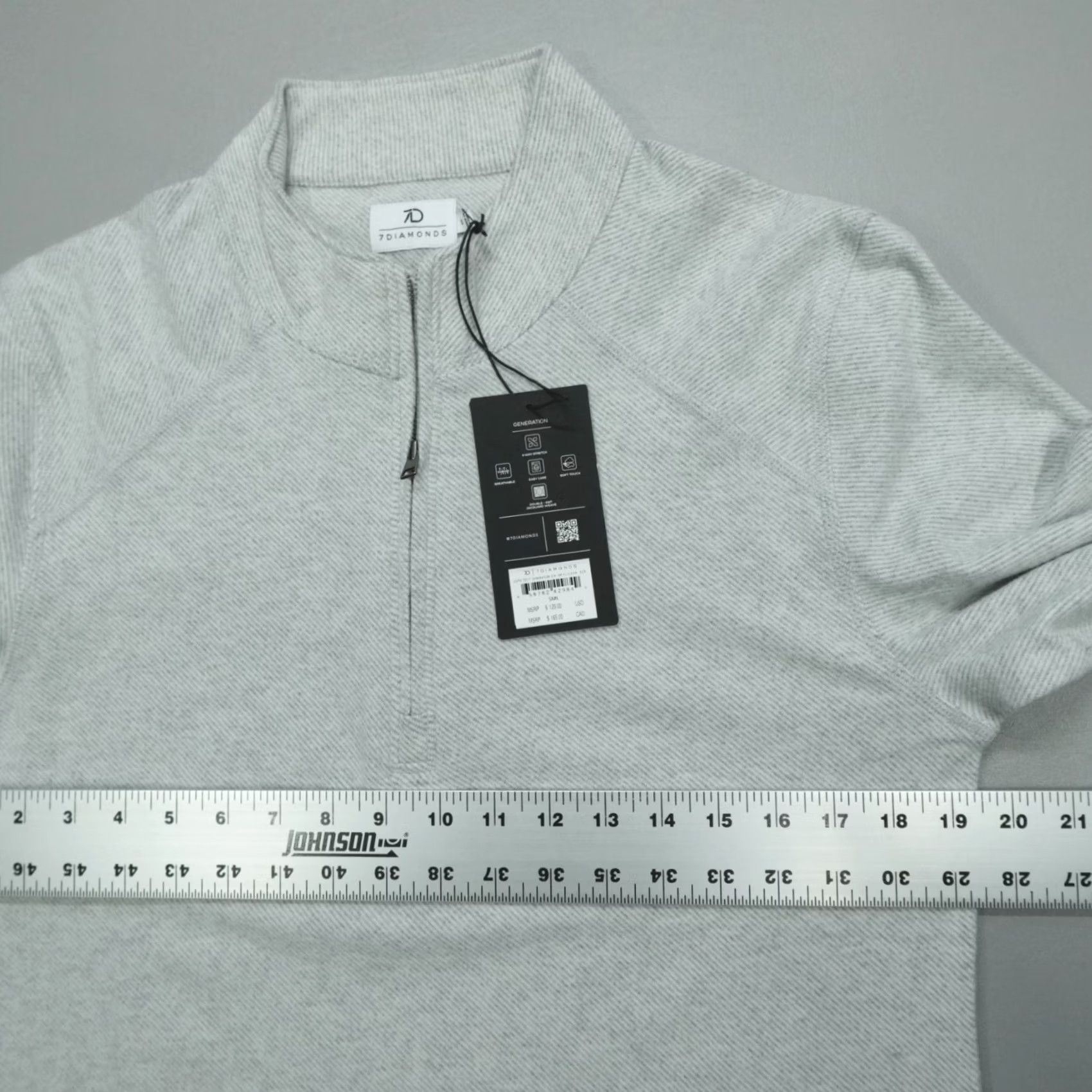 Vintage 7 Diamonds Generation 1/4 Zip Pullover Men Size S Gray Micro-Striped Mock Neck Zip Sweatshirt Casual Outdoor logo Embroidered Regular Knit Size US S / EU 44-46 / 1 - 5 Thumbnail
