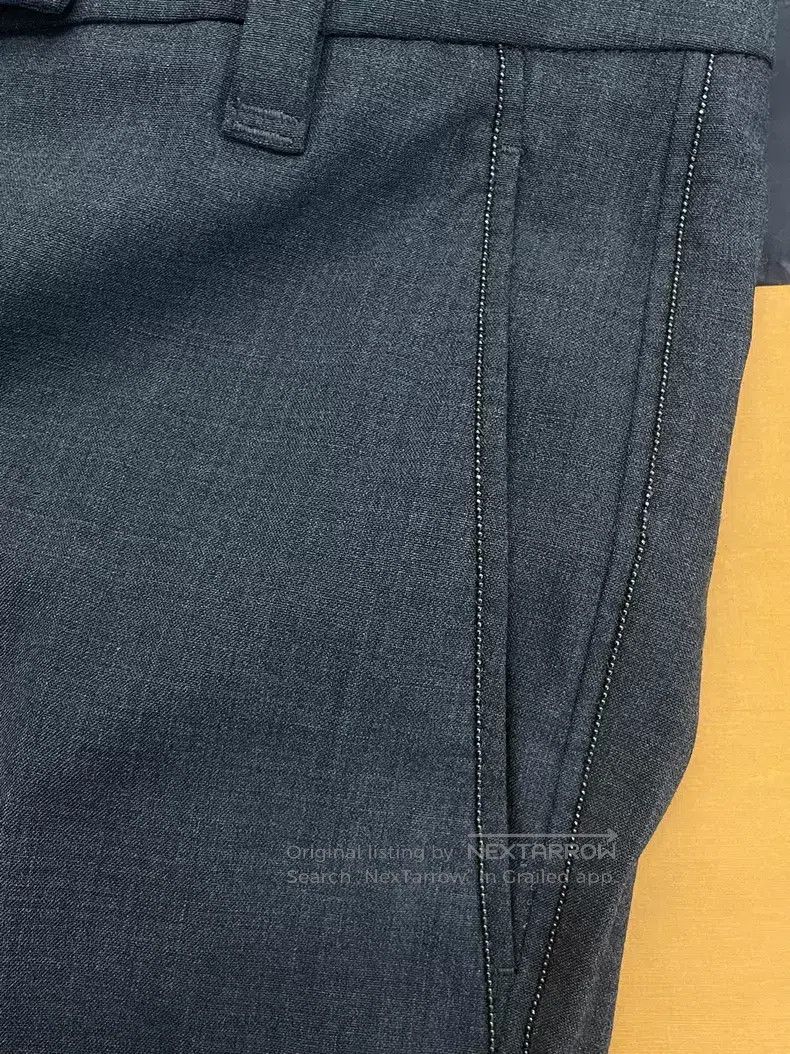 Brunello Cucinelli Brunello Cucinelli Grey Beaded Wool Tweed Trousers Size 26" / US 2 / IT 38 - 2 Thumbnail