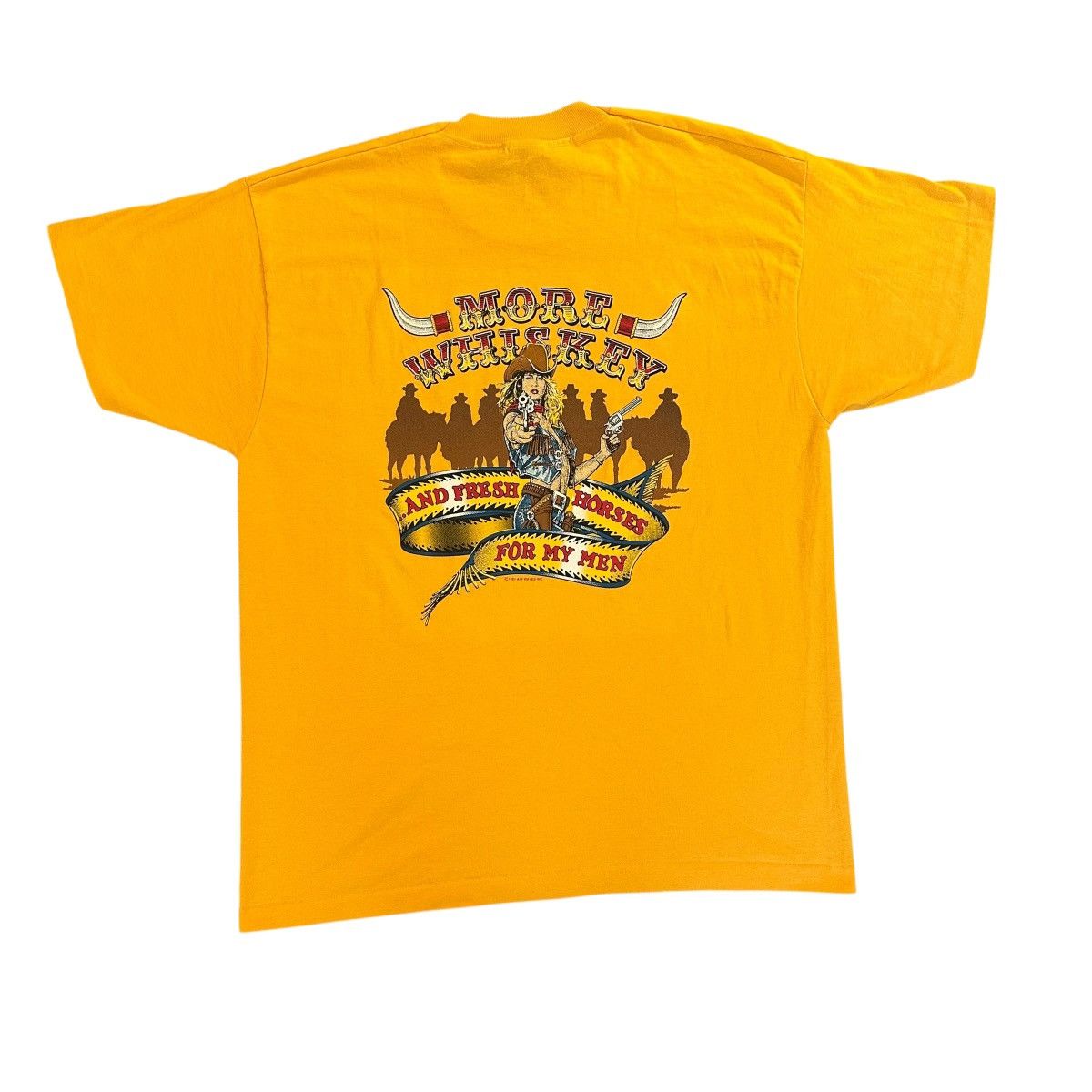 Vintage Vintage 1991 More Whiskey Cow Girl western Wild West shirt Size US XL / EU 56 / 4 - 2 Thumbnail