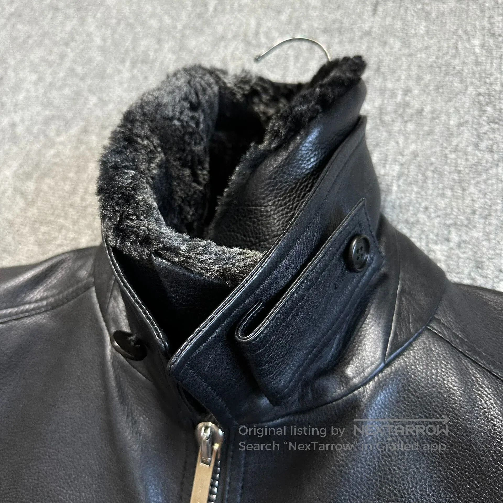Dior dior black leather jacket with fur collar. Size US L / EU 52-54 / 3 - 3 Thumbnail