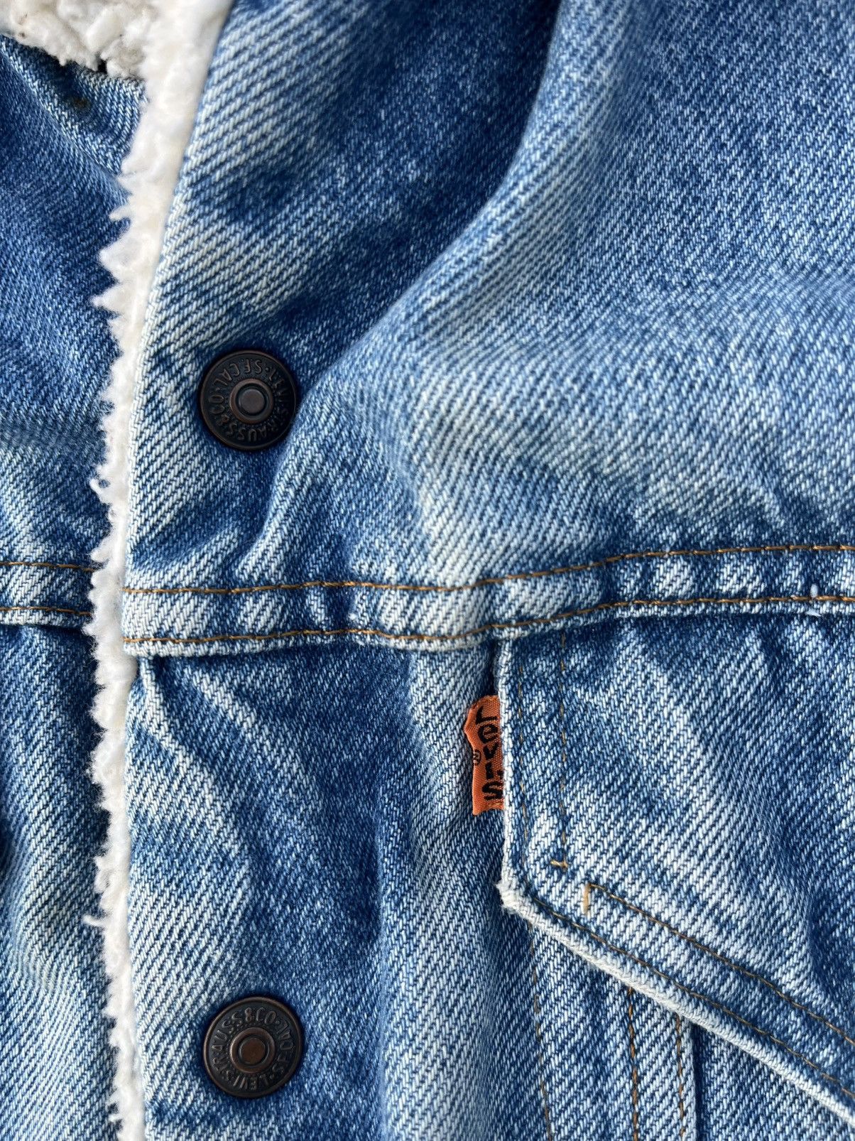 Levi's Vintage Levi’s Orange Tab Sherpa Lined Trucker Jacket 44 Size US M / EU 48-50 / 2 - 11 Thumbnail