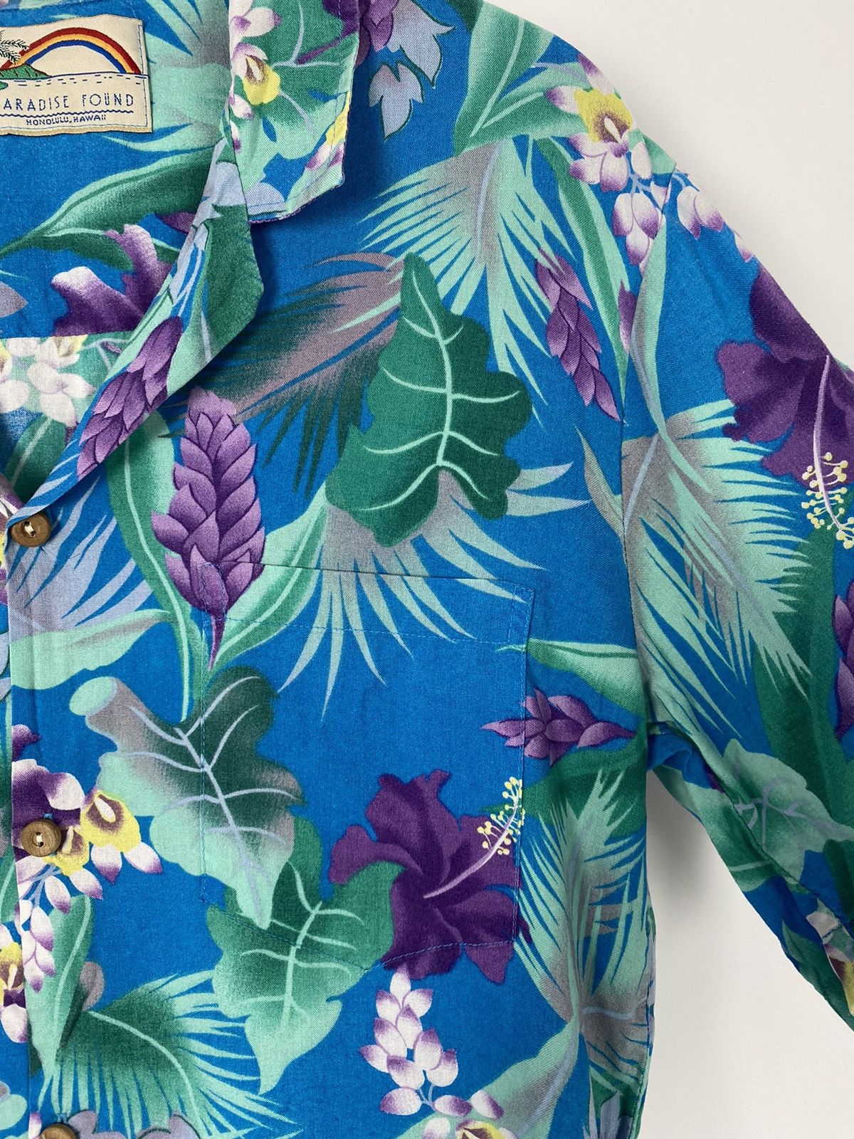 Paradise Found 1990’s Vintage Paradise Found Floral Rayon Hawaiian Shirt Size US S / EU 44-46 / 1 - 4 Thumbnail