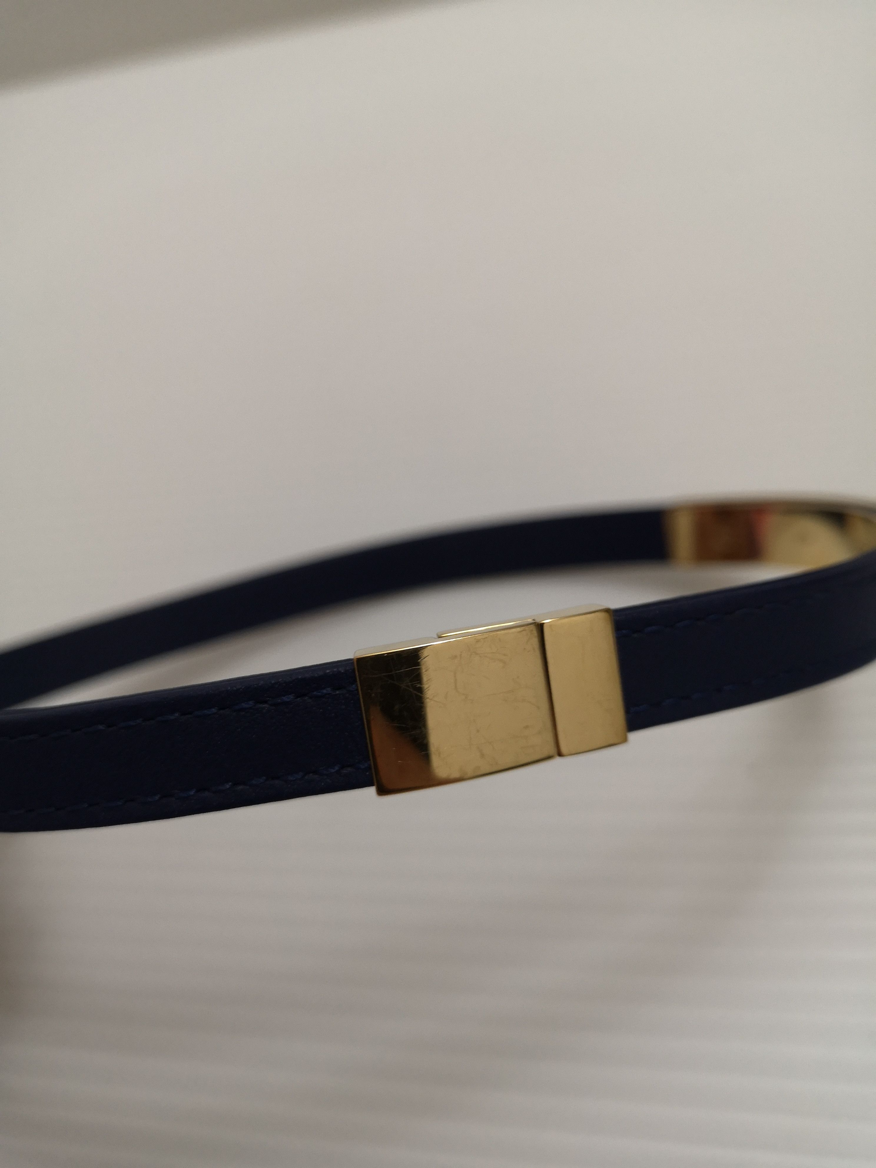 Swarovski frame clear crystal navy double real leather straps bracelet Size ONE SIZE - 6 Thumbnail