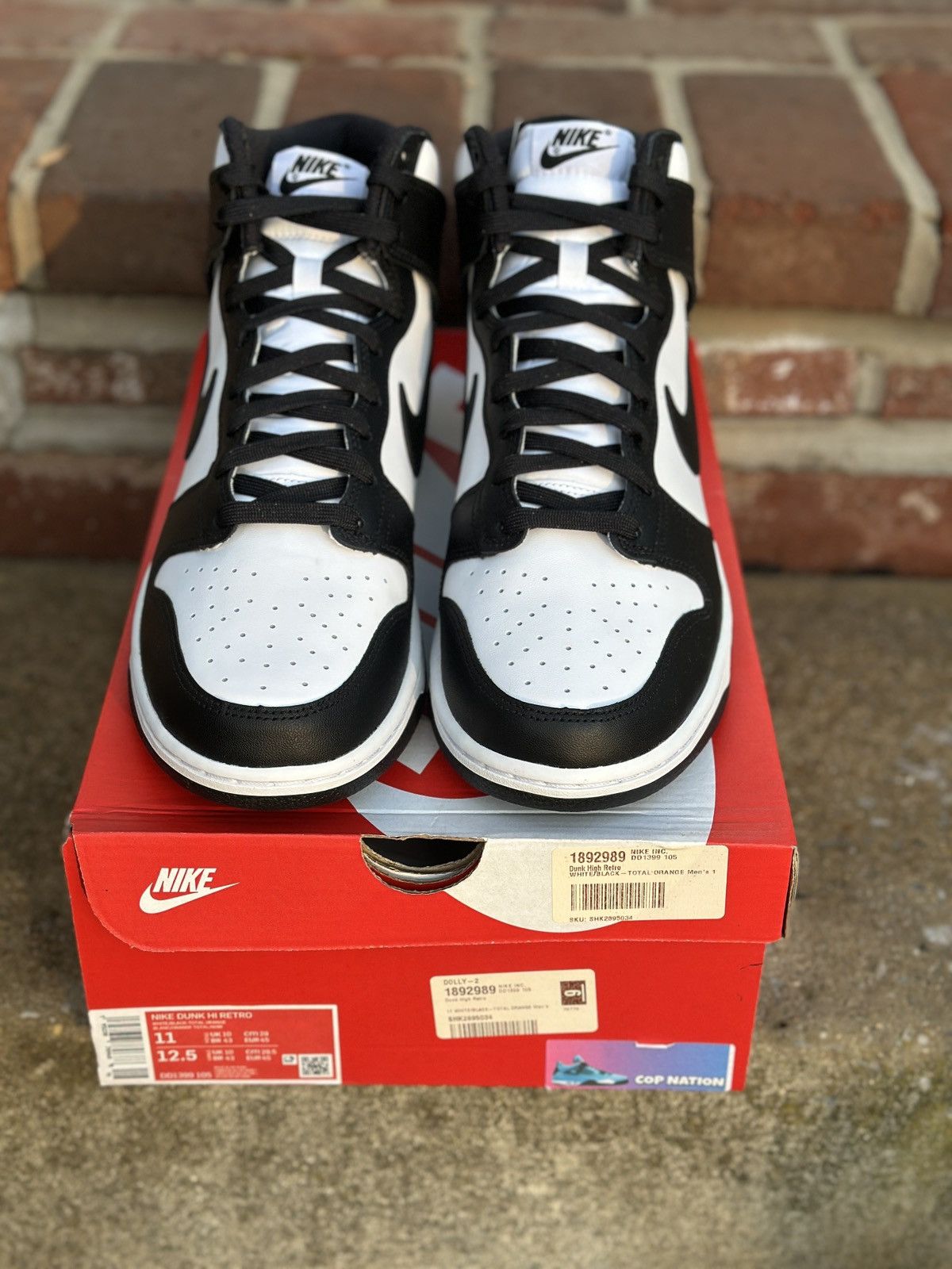 Nike Nike Dunk High Panda Black White (11M) Size US 11 / EU 44 - 3 Thumbnail