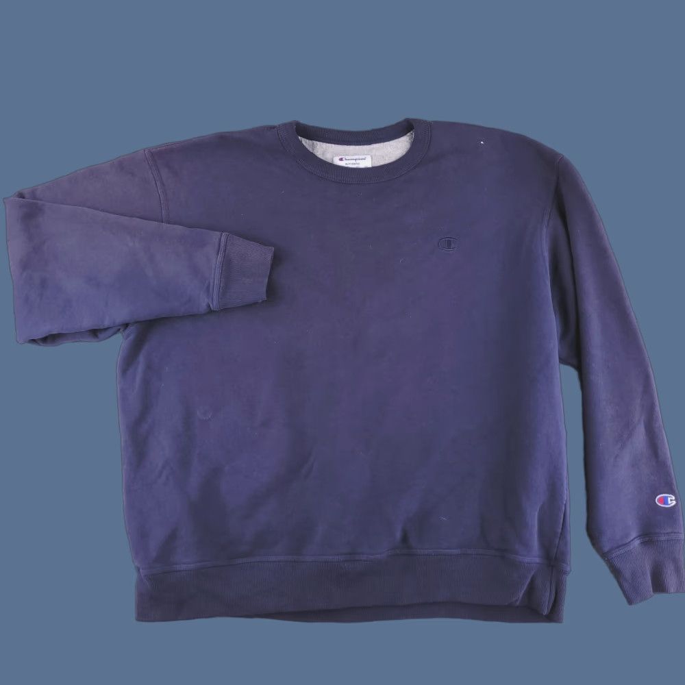 Champion Champion Sweatshirt Mens 2XL Blue Pullover Logo Crewneck, Cotton Blend, Regular, Denim/Blue? Size US XXL / EU 58 / 5 - 1 Thumbnail