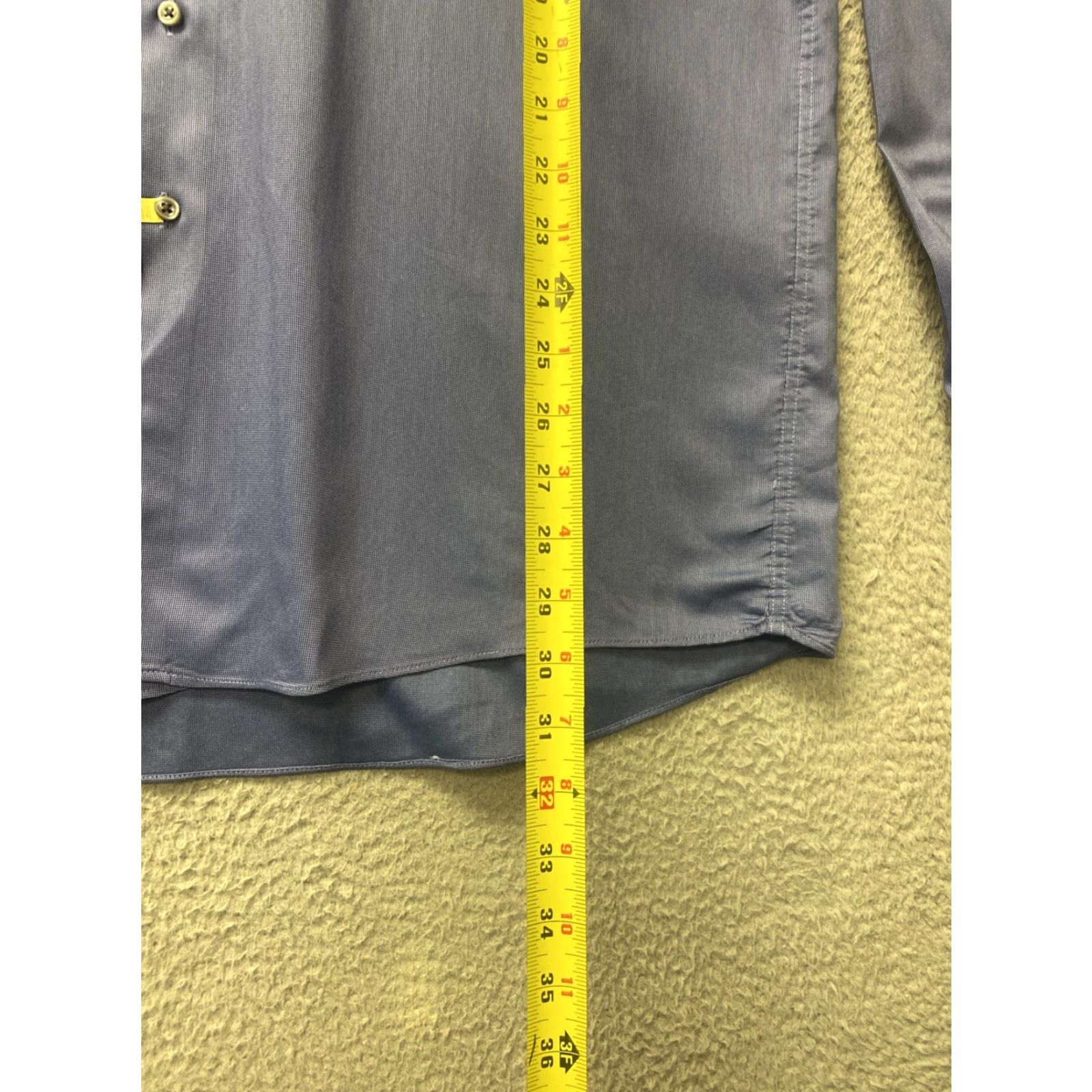 Arrow ARROW Men's XL Blue Cotton Blend Button-Up Shirt Long Sleeve Solid Size US XL / EU 56 / 4 - 6 Thumbnail