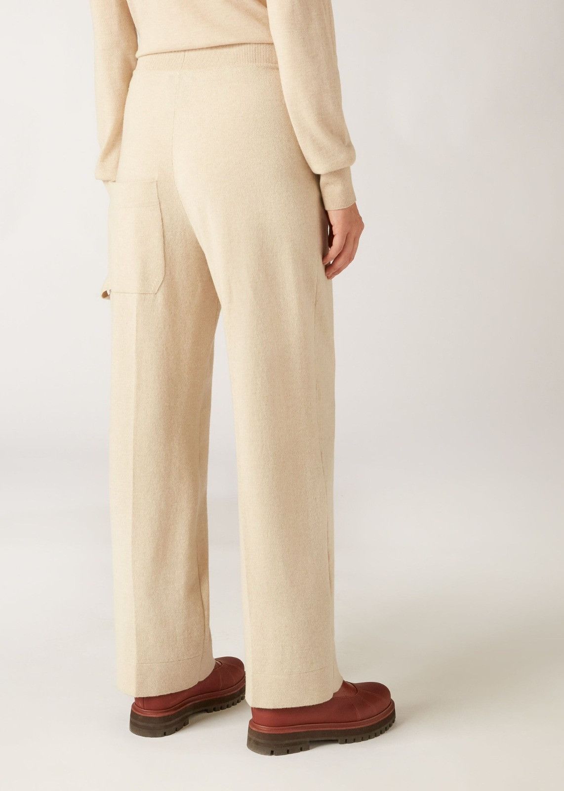 Loro Piana o1srvl11e1224 Plain Knit Cashmere Trouser in Beige Size 30" / US 8 / IT 44 - 2 Thumbnail