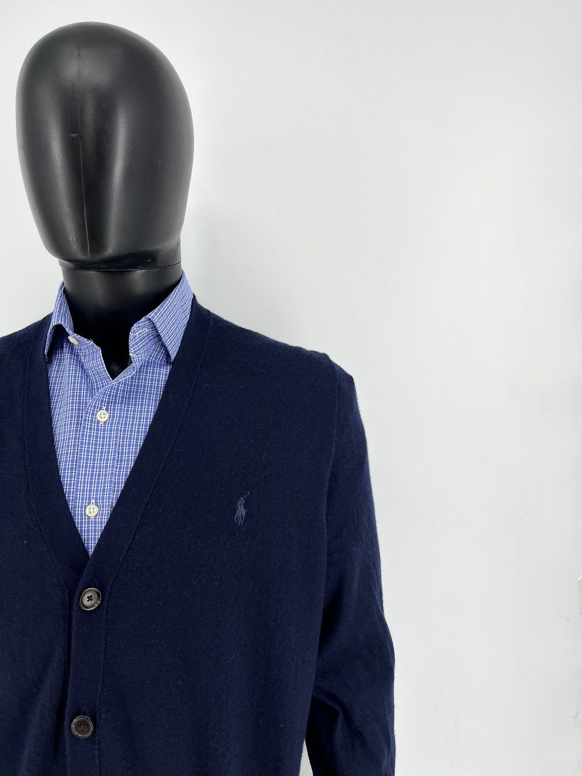 Polo Ralph Lauren × Ralph Lauren × Vintage Polo Ralph Lauren Cardigan With Embroidered Small Horse Navy Size US XXL / EU 58 / 5 - 6 Thumbnail