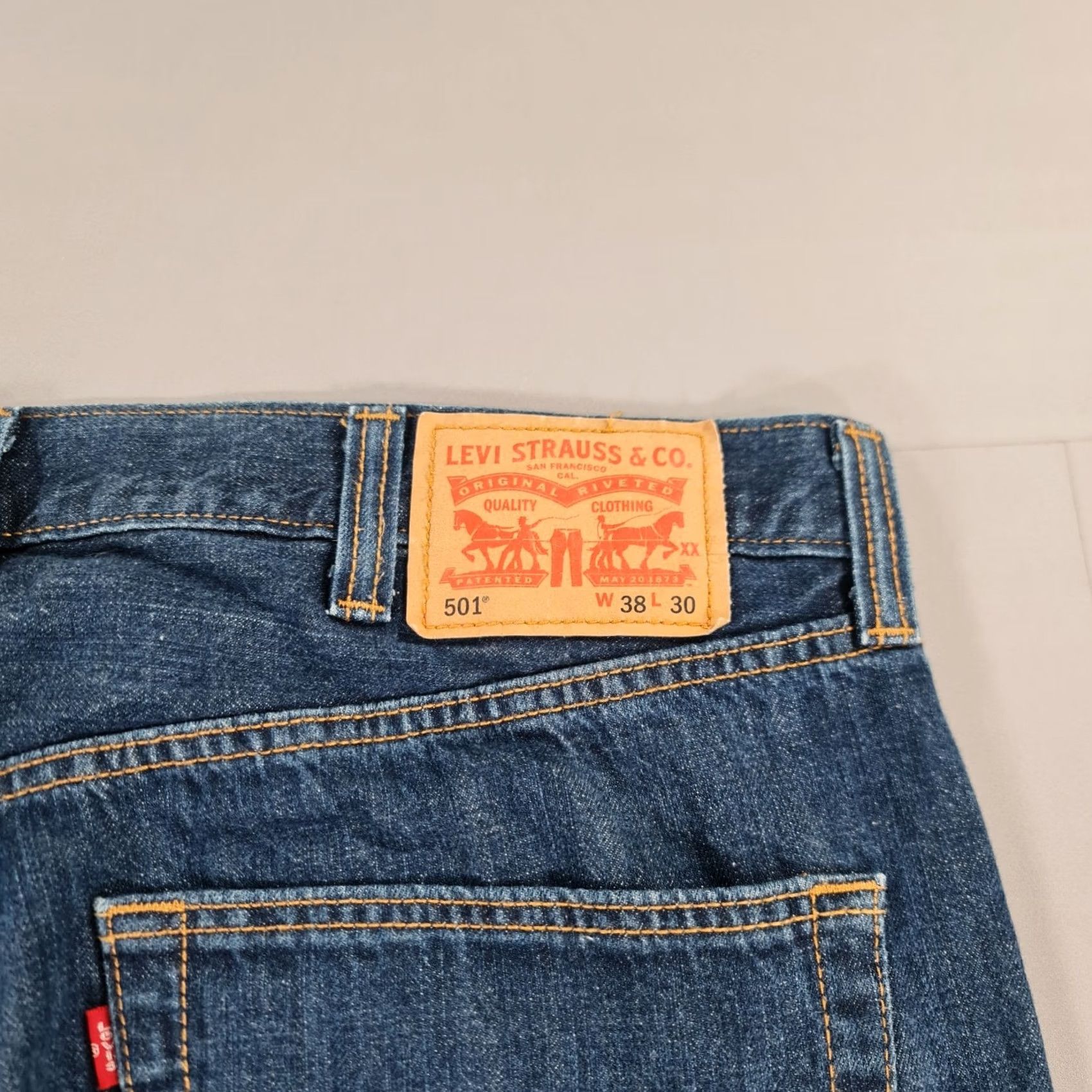 Levi's Levis 501 Jeans Blue W38 L30 Regular Fit Denim Jeans Regular Mens Straight Leg Button Fly 100% Cotton Vintage No Size US 38 / EU 54 - 7 Thumbnail