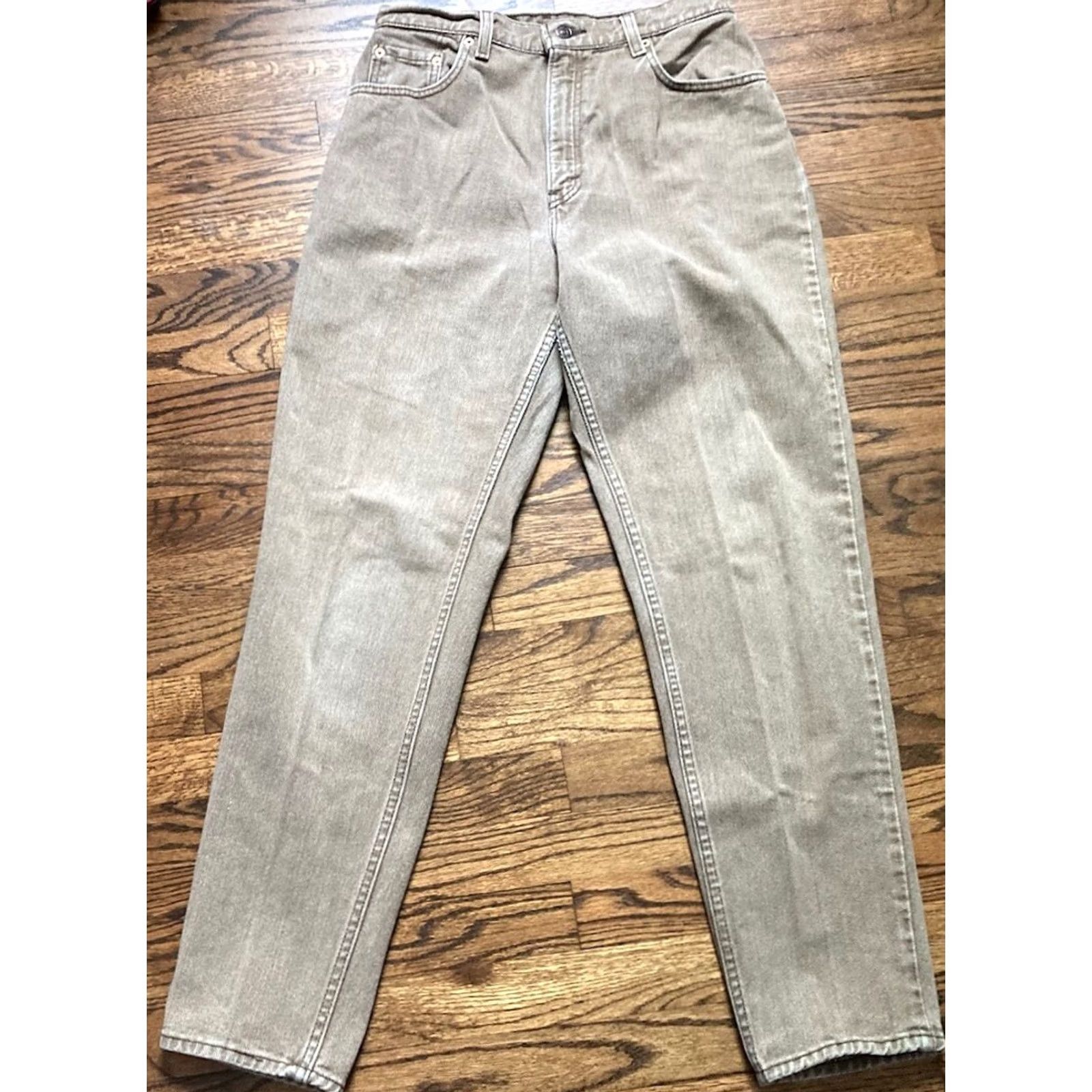 Levi's VINTAGE Levis 551 Jeans Womens 10 M 28x30 Beige Denim Tapered USA Made 90s Vtg 1993 Size 32" / US 10 / IT 46 - 2 Thumbnail
