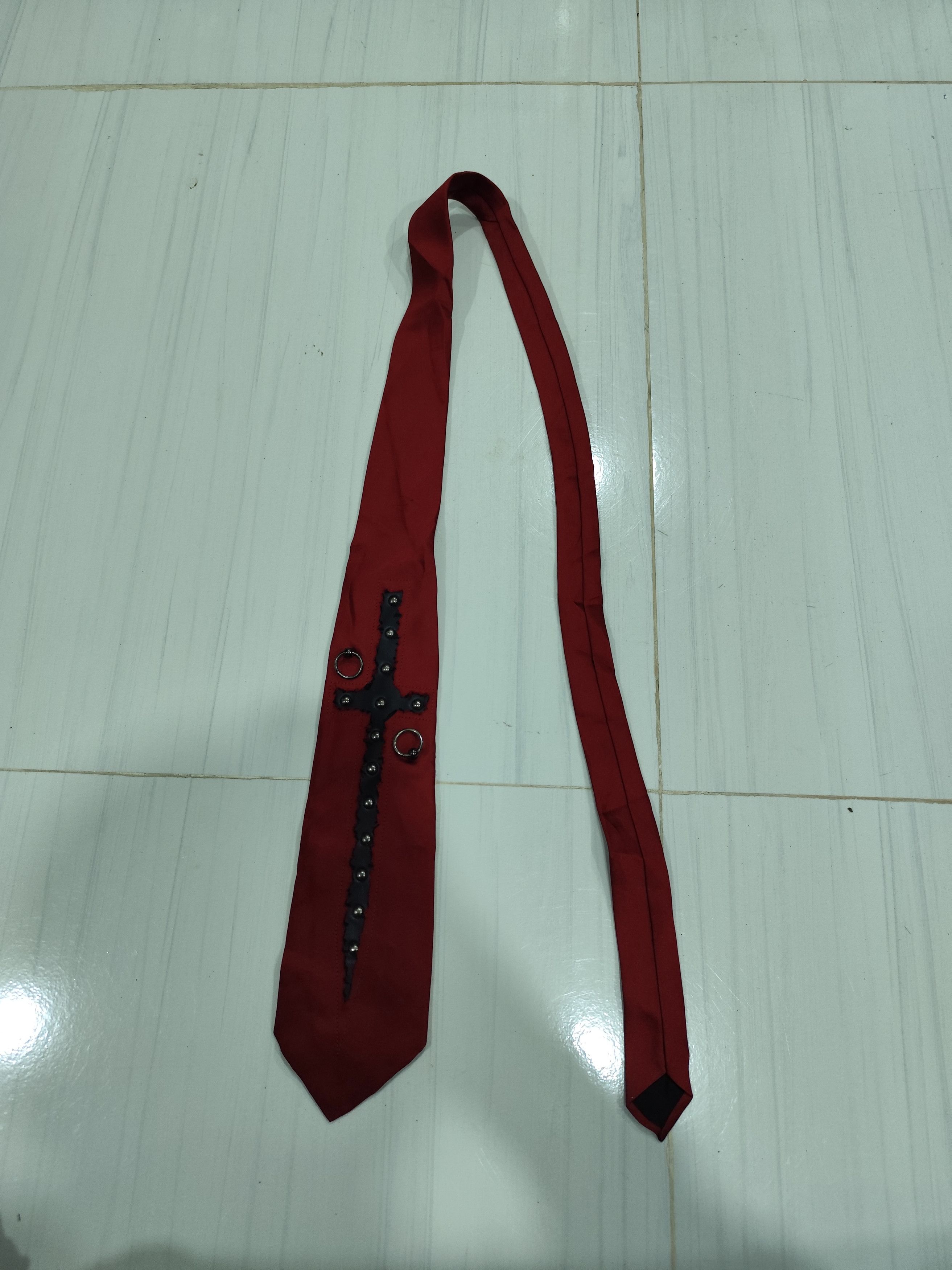PPFM BPN black peace now neck tie leather cross studed Size ONE SIZE - 1 Thumbnail