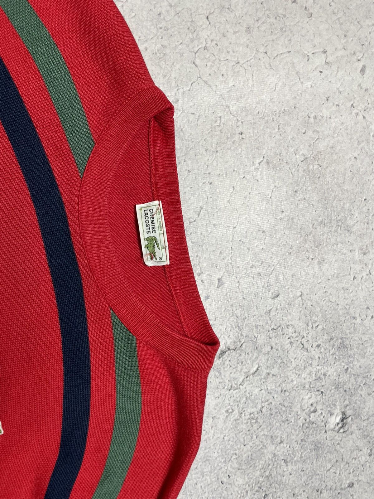 Lacoste × Vintage Vintage Striped Lacoste Chemise Sweater Y2K Made In France Size US XL / EU 56 / 4 - 5 Thumbnail