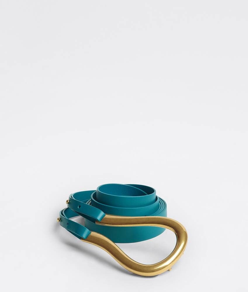 Bottega Veneta o1n1vont0225 Size: S / Horsebit Belt in Blue/Gold Size ONE SIZE - 1 Thumbnail