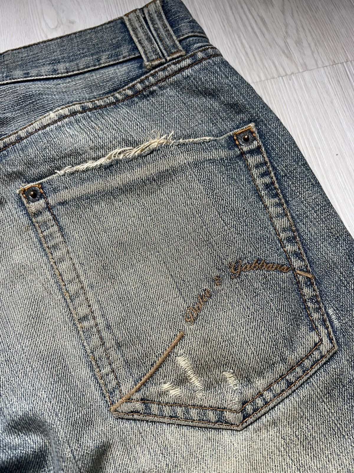 Dolce & Gabbana Dolce Gabbana Mudwash Distressed Jeans Small Embroidered Size US 32 / EU 48 - 5 Thumbnail