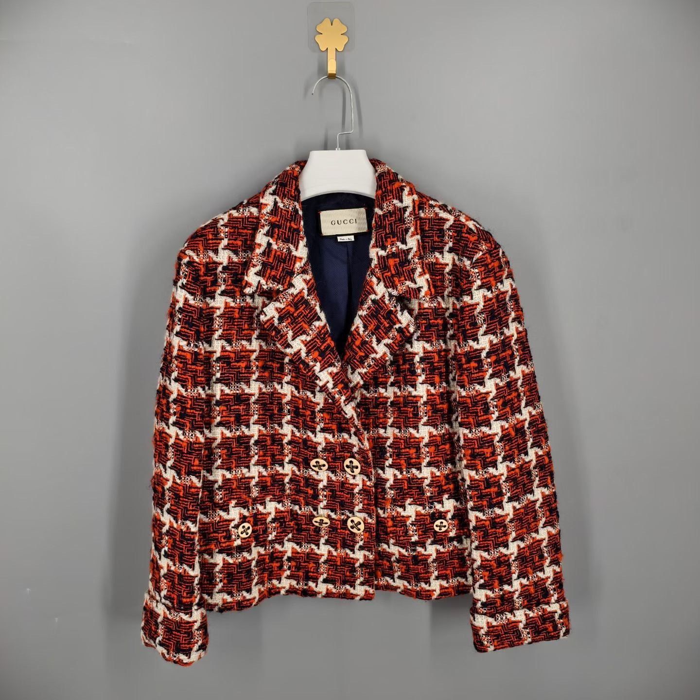 Gucci Gucci Knit Plaid Red Jacket XS Women Size XS / US 0-2 / IT 36-38 - 1 Thumbnail