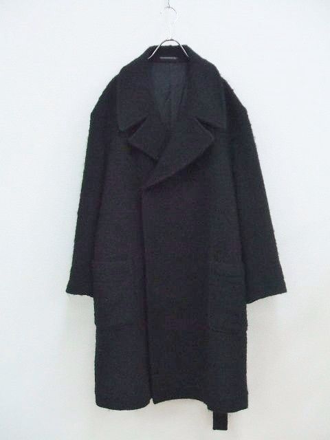 image of Yohji Yamamoto Pour Homme Gipsey Era Wool Velt Coat in Black Ex, Men's (Size Medium)
