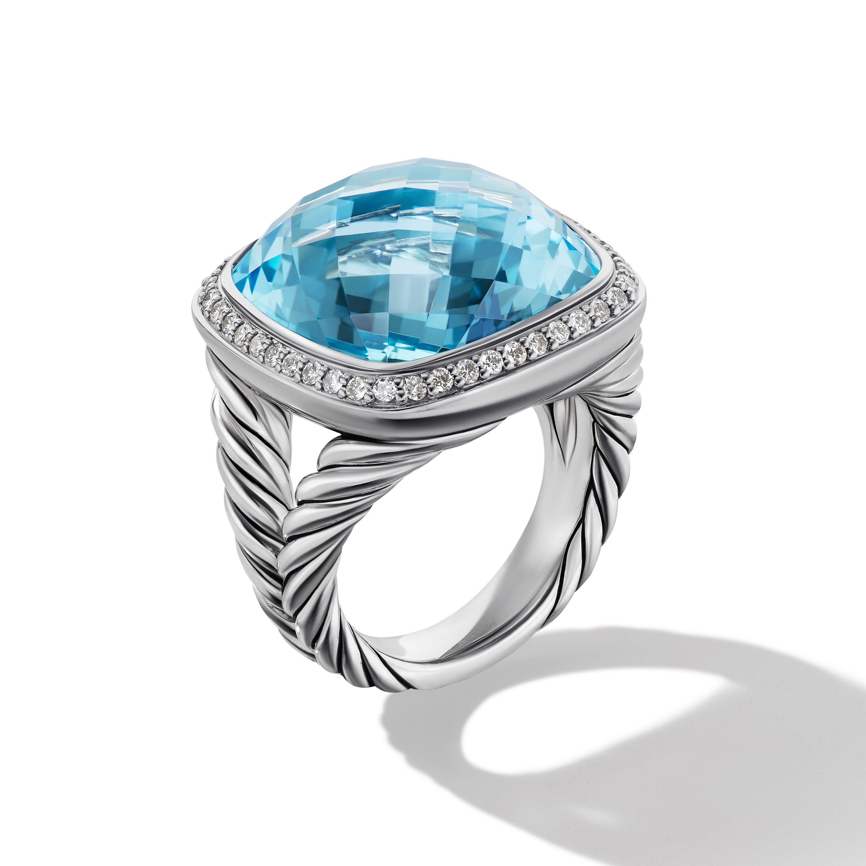 David Yurman o1w1db10525 R12274D Ring in Silver with Topaz and Diamond Size ONE SIZE - 3 Thumbnail
