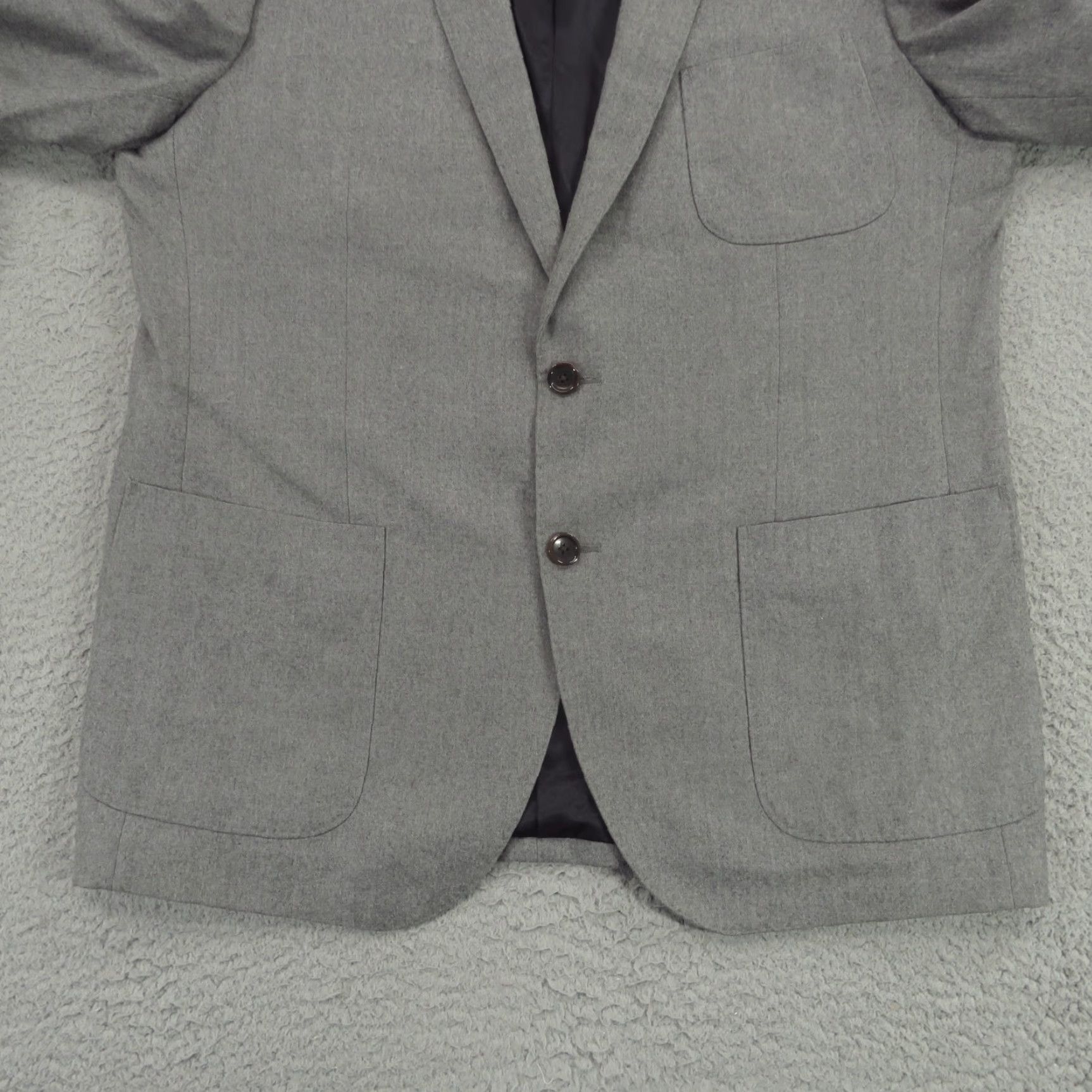 J.Crew J Crew Blazer Mens 44R Wool Vitale Barberis Canonico Double-Vented Notch Lapel 2-Button Single-Breasted Regular Fit Jacket Coat Sport Size 44R - 3 Thumbnail