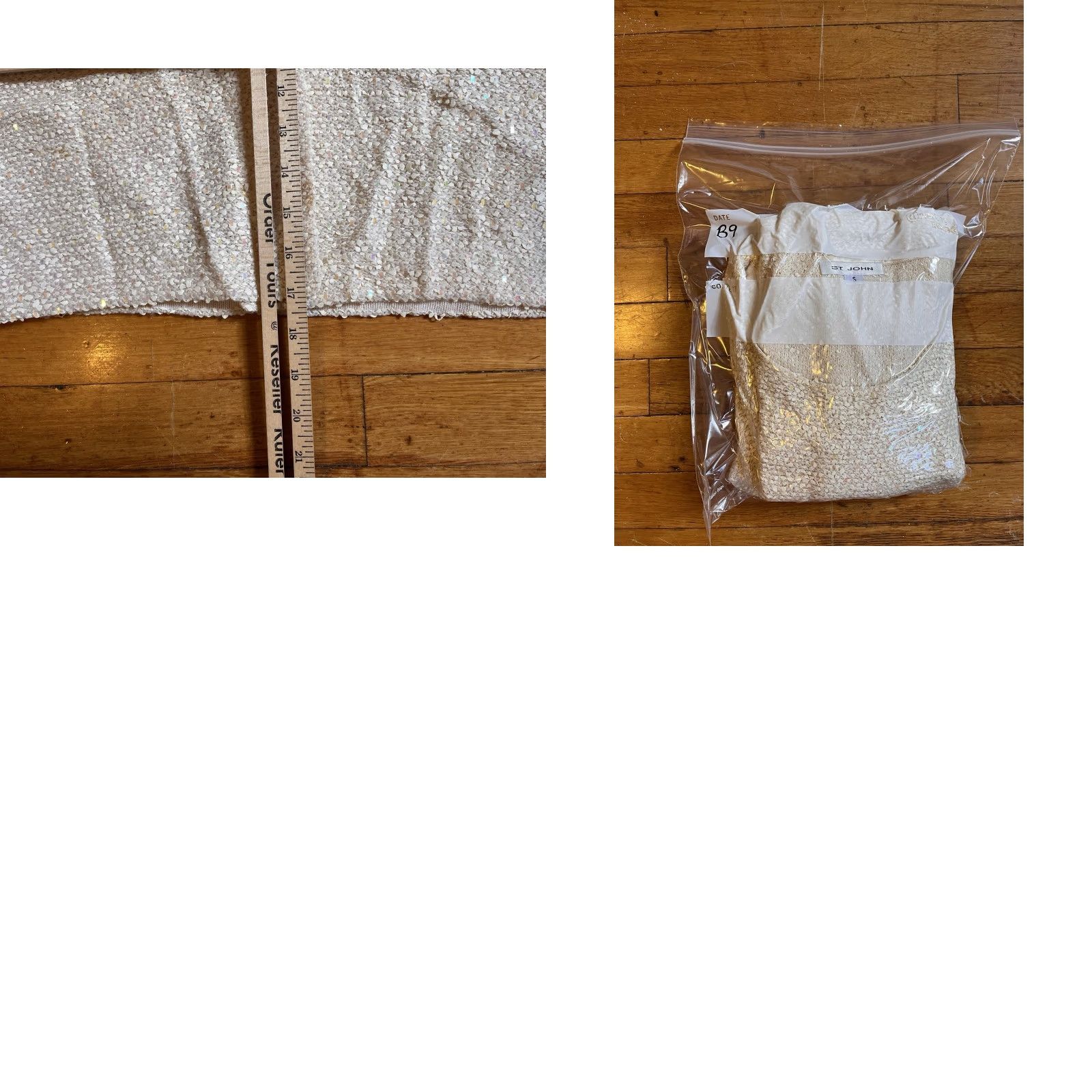 St. John St John Evening 2 Piece Sweater Tank Top Set Women's S Ivory Textured Sequins Size S / US 4 / IT 40 - 11 Thumbnail