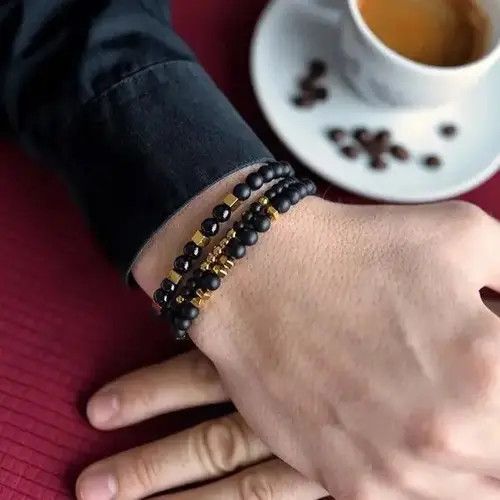 Other Black 3 pieces/ set Bead Bracelet Size ONE SIZE - 4 Thumbnail