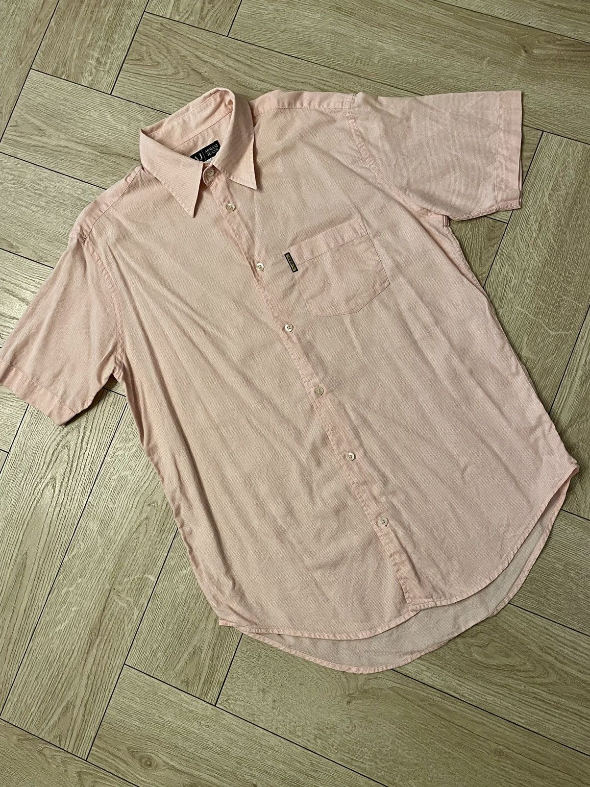 Armani Vintage Armani Jeans Shirt Mens Short Sleeve Button Up AJ Size US L / EU 52-54 / 3 - 3 Thumbnail