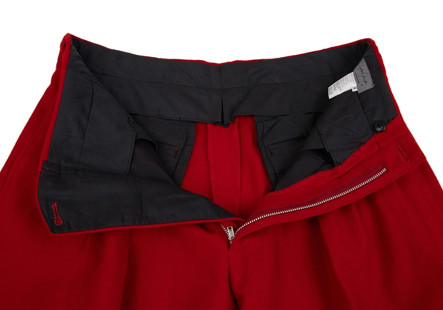 Yohji Yamamoto Yohji Yamamoto Wool Suspender Button Pants Red M Size US 34 / EU 50 - 6 Thumbnail