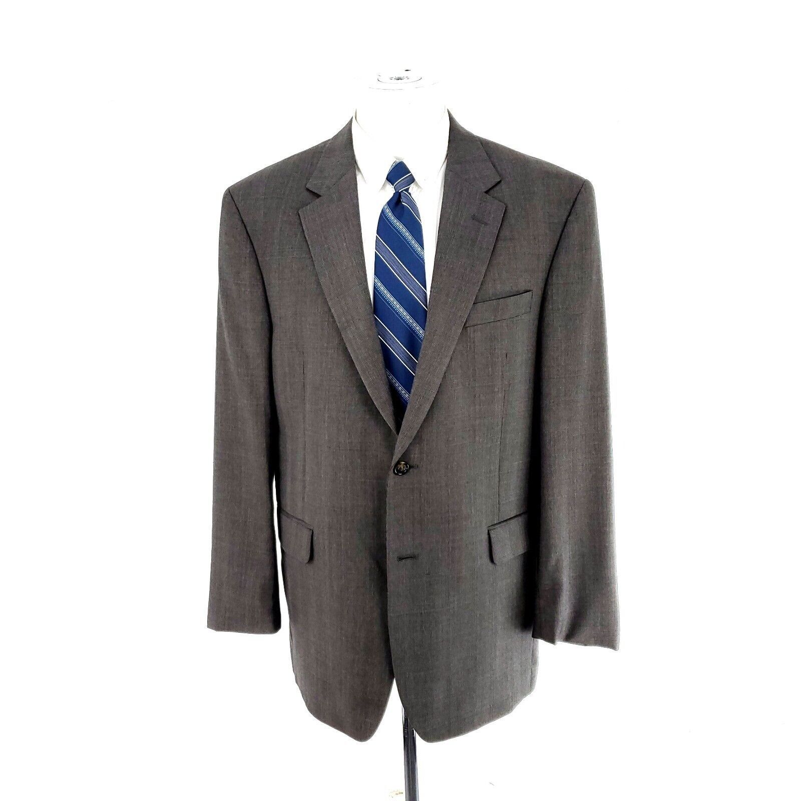 Jos. A. Bank Jos A Bank Wool 2 Button Blazer 42R Gray Plaid Sport Coat Size 42R - 3 Thumbnail