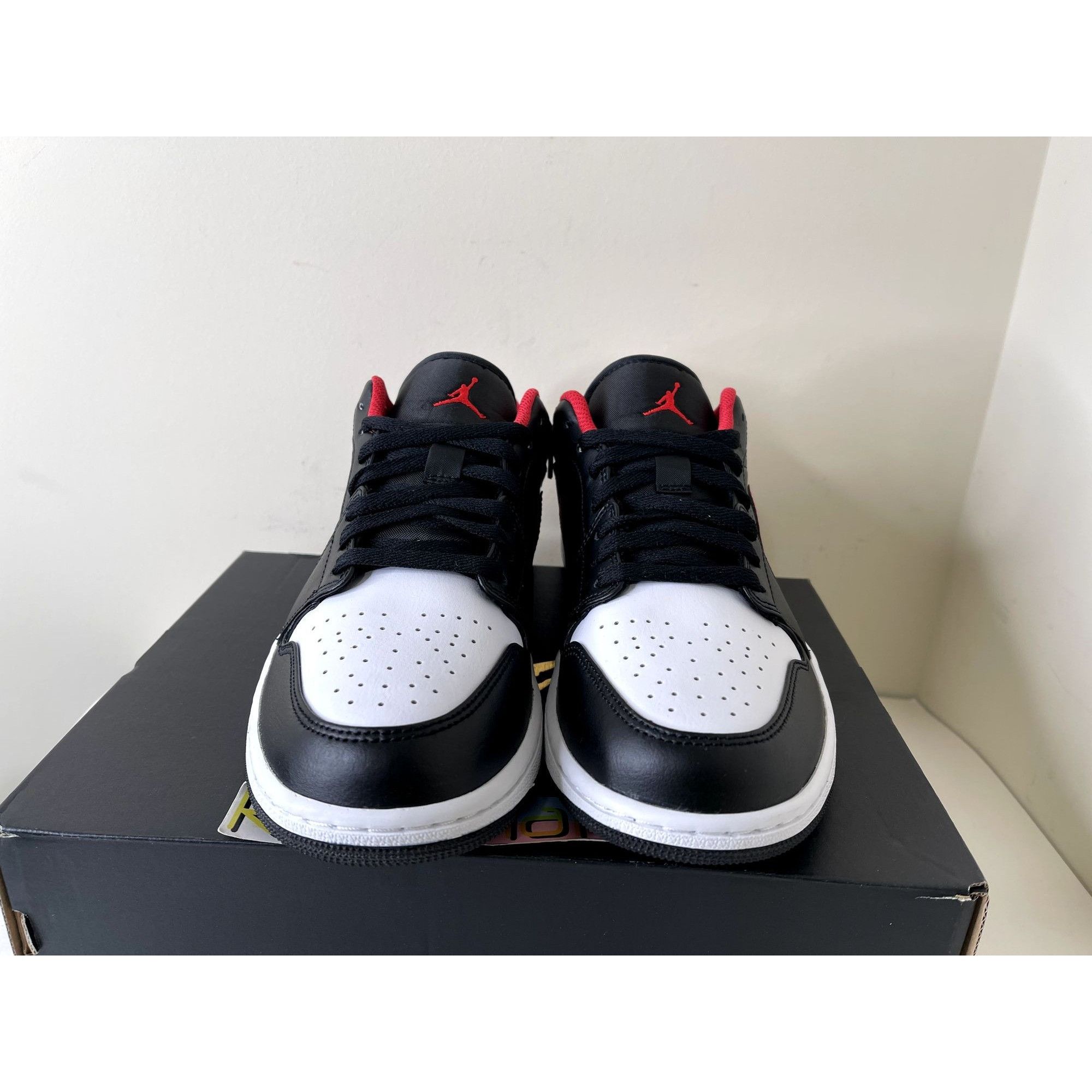 Jordan Brand Jordan 1 Low Black Fire Red White Toe Mens 13us Size US 13 / EU 46 - 2 Thumbnail