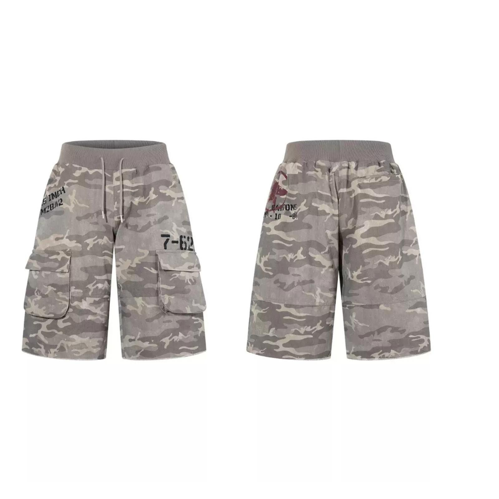 Other Camo Multi-Pocket Drawstring 7/8 Cargo Shorts Size US 32 / EU 48 - 3 Thumbnail
