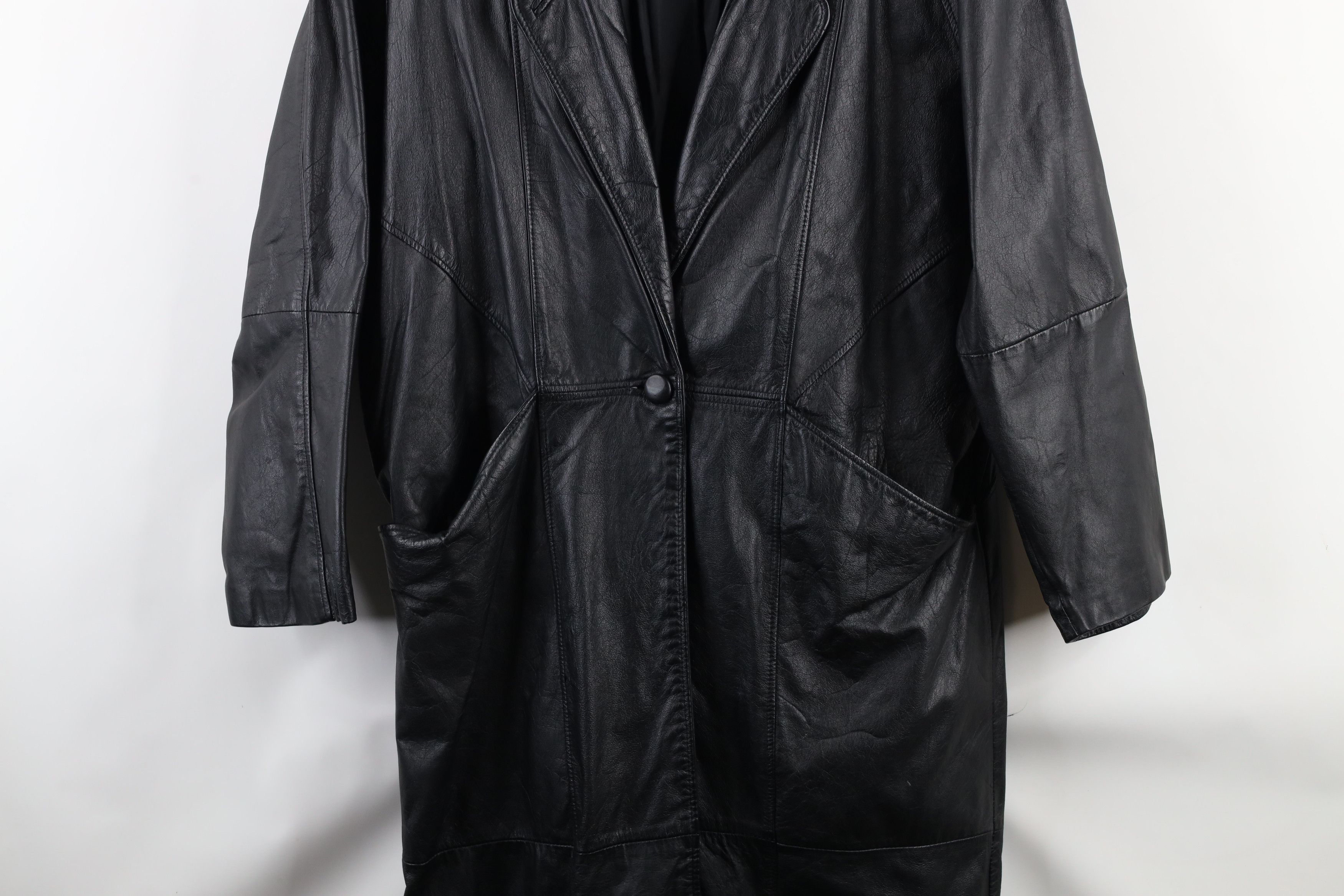 Vintage Vintage 90s Streetwear Full Length Trench Coat Jacket Black Size M / US 6-8 / IT 42-44 - 3 Thumbnail