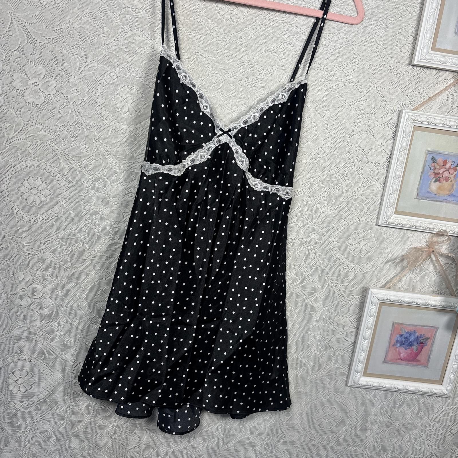 Other vintage satin polka dot lace slip dress Size XL / US 12-14 / IT 48-50 - 3 Thumbnail