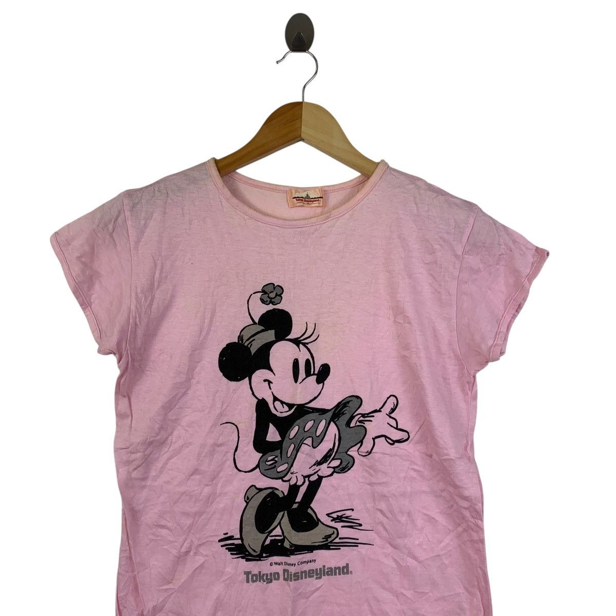 Disney Vintage 80s Tokyo Disneyland Minnie Mouse Tee Pink Japan Size L / US 10 / IT 46 - 2 Thumbnail
