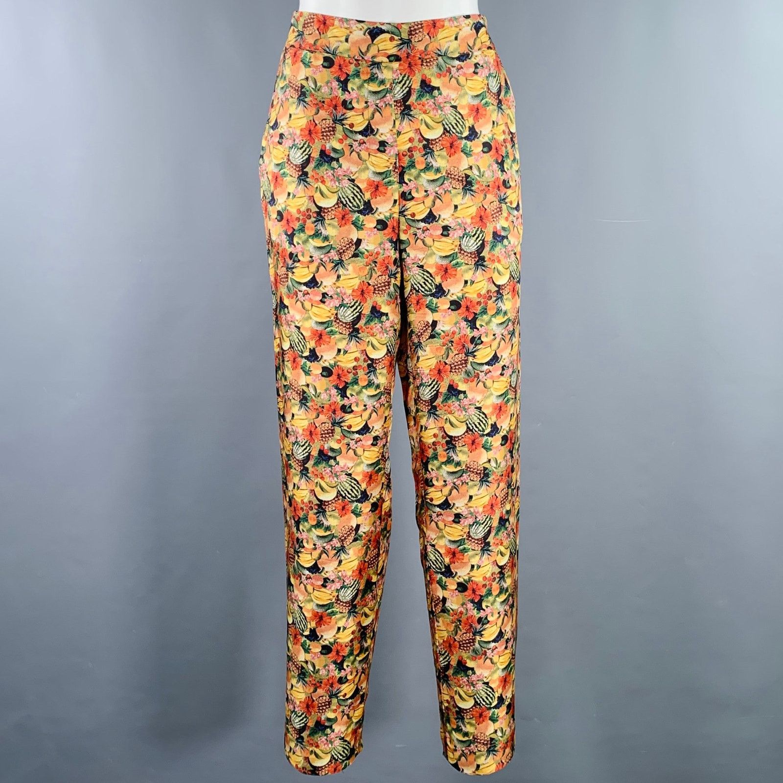 Other MOMONI Multi Color Silk Fruits Elastic Waistband Pants Size 30" / US 8 / IT 44 - 1 Thumbnail