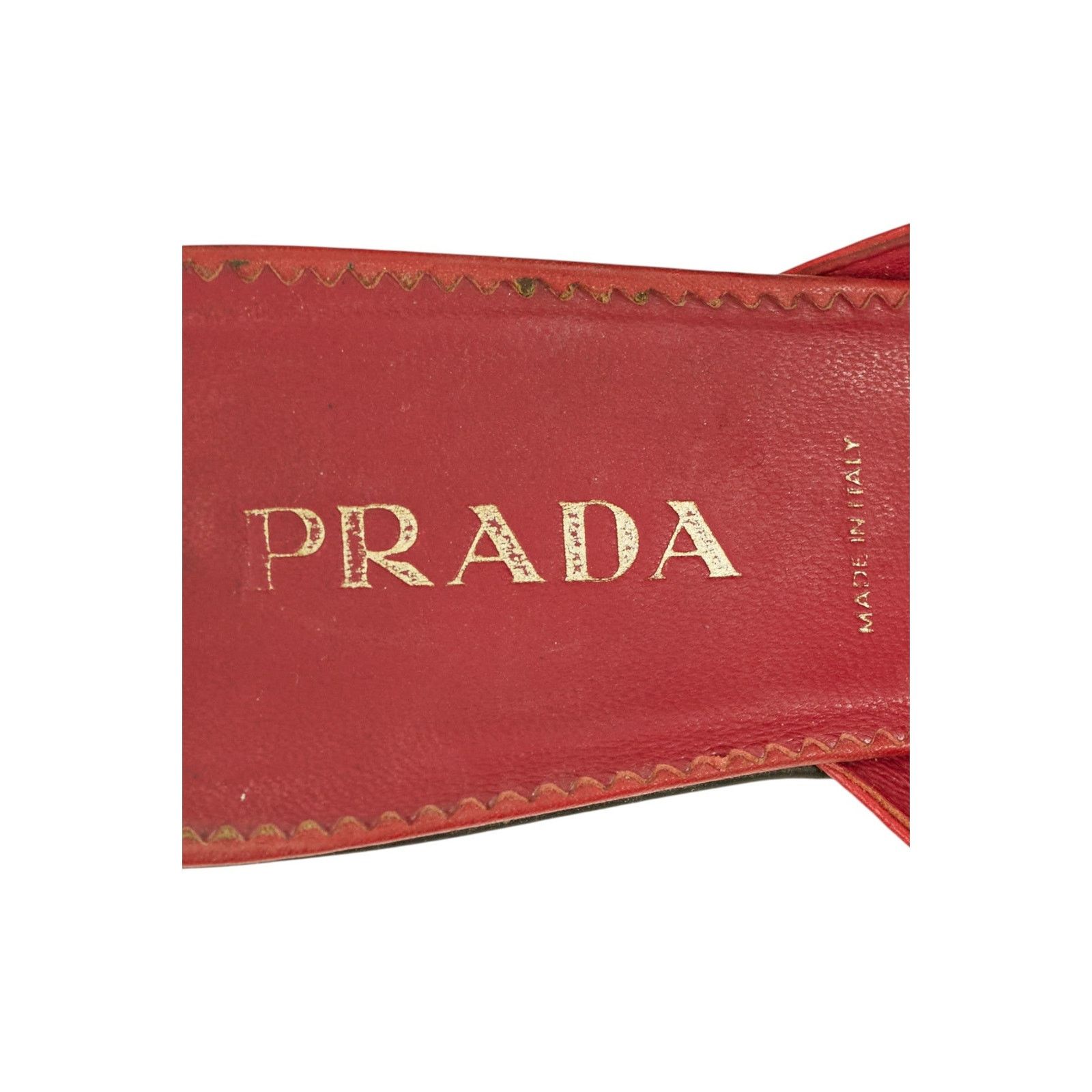 Prada Red Leather Heels Size US 7.5 / IT 37.5 - 5 Thumbnail