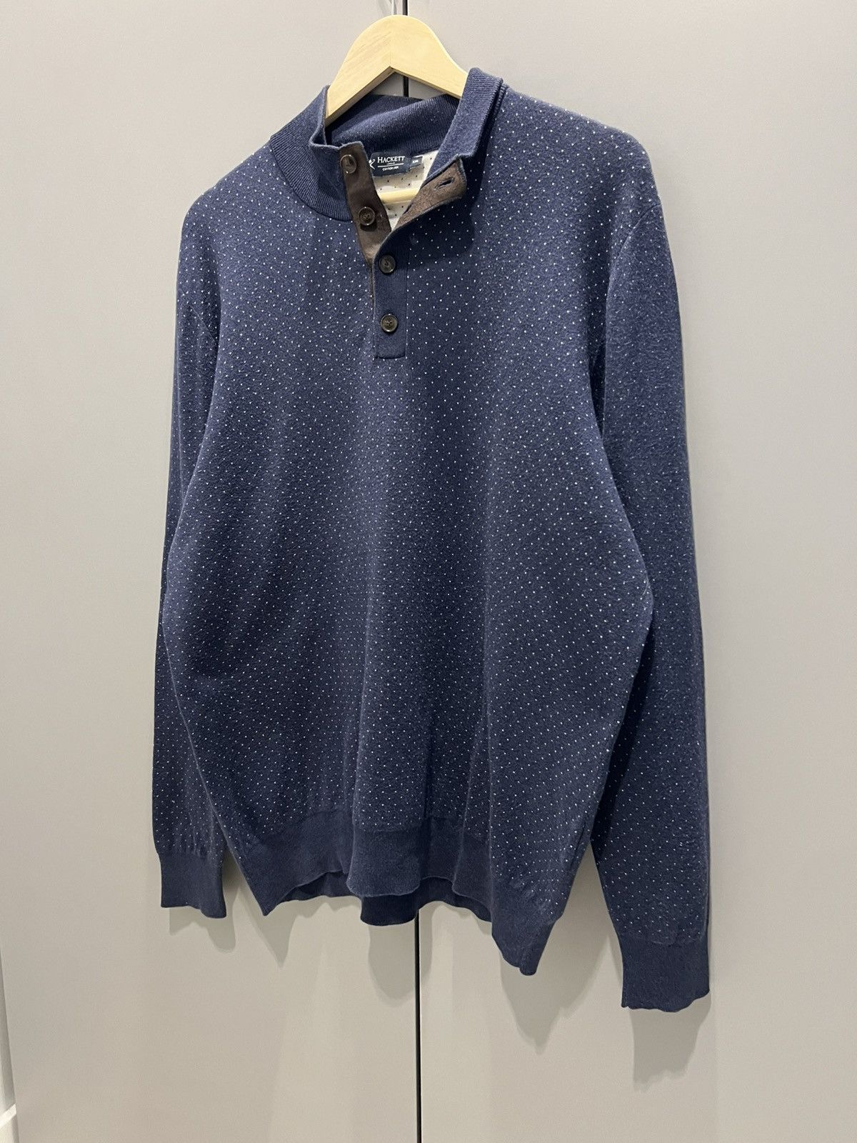 Hackett Hackett London Cotton/Silk 1/4 zip Sweater Mens Classic Size US XL / EU 56 / 4 - 15 Thumbnail