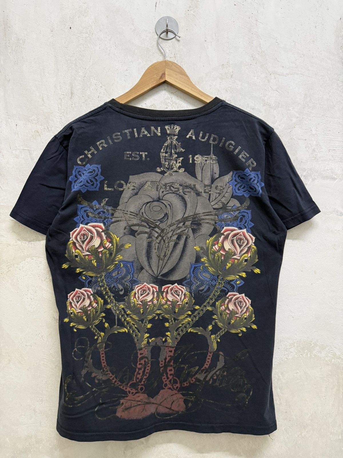 Christian Audigier Vintage Christian Audigier Floral T-Shirt Size US L / EU 52-54 / 3 - 4 Thumbnail