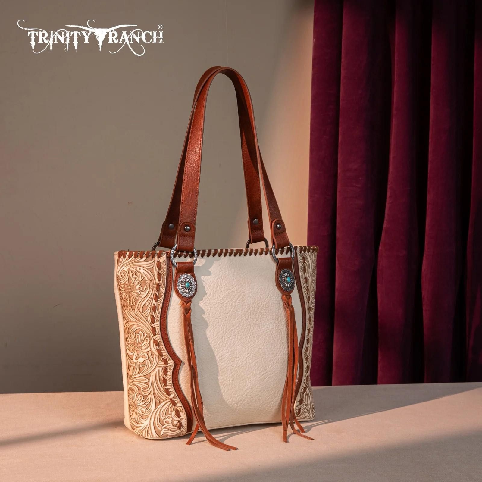 Designer Trinity Ranch Stylish Embossed Tote Bag Size ONE SIZE - 3 Thumbnail
