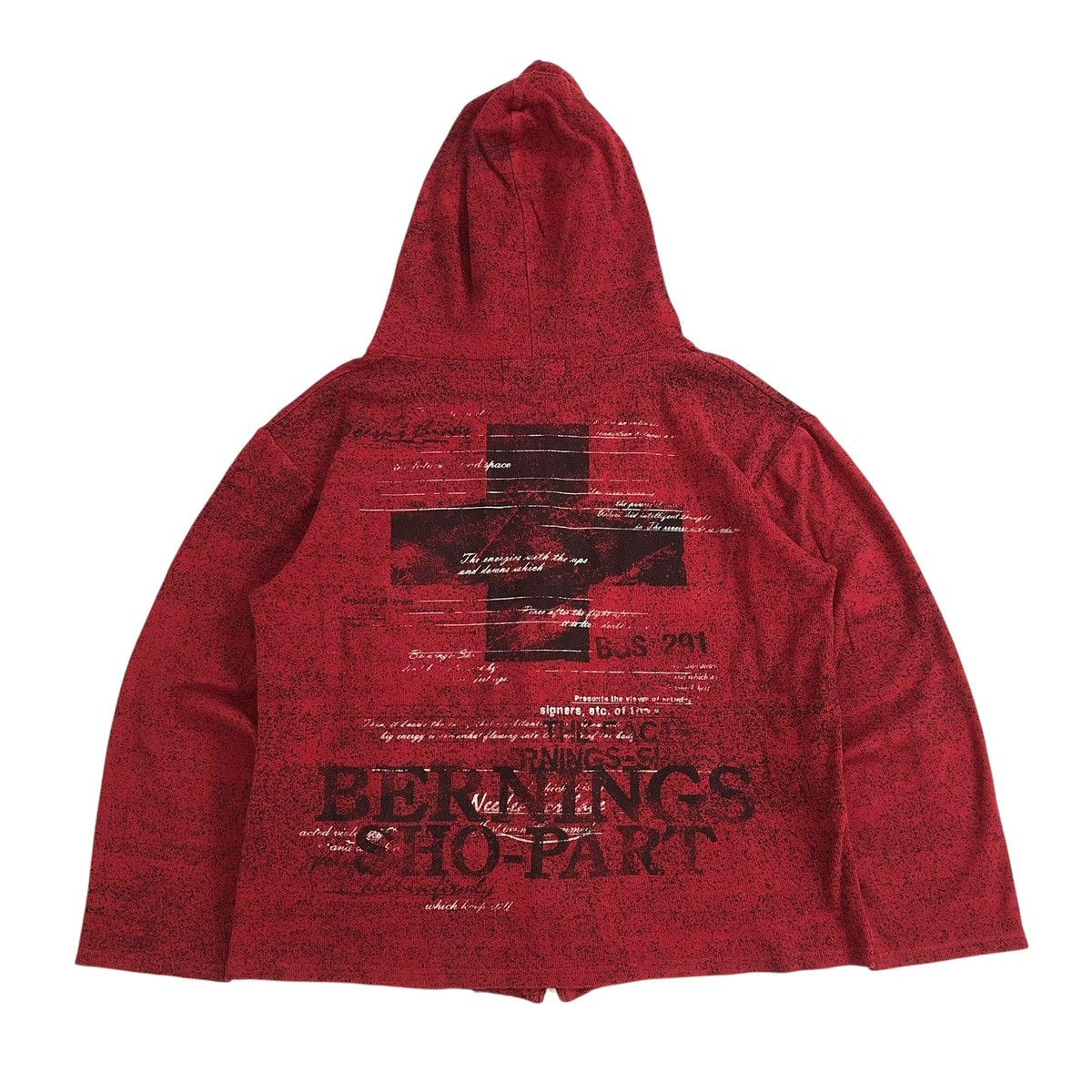 BERNINGS SHO 2000s Bernings Sho Asymmetric Grunge Lgb Cross Goa ZipHoodie Size US L / EU 52-54 / 3 - 18 Thumbnail