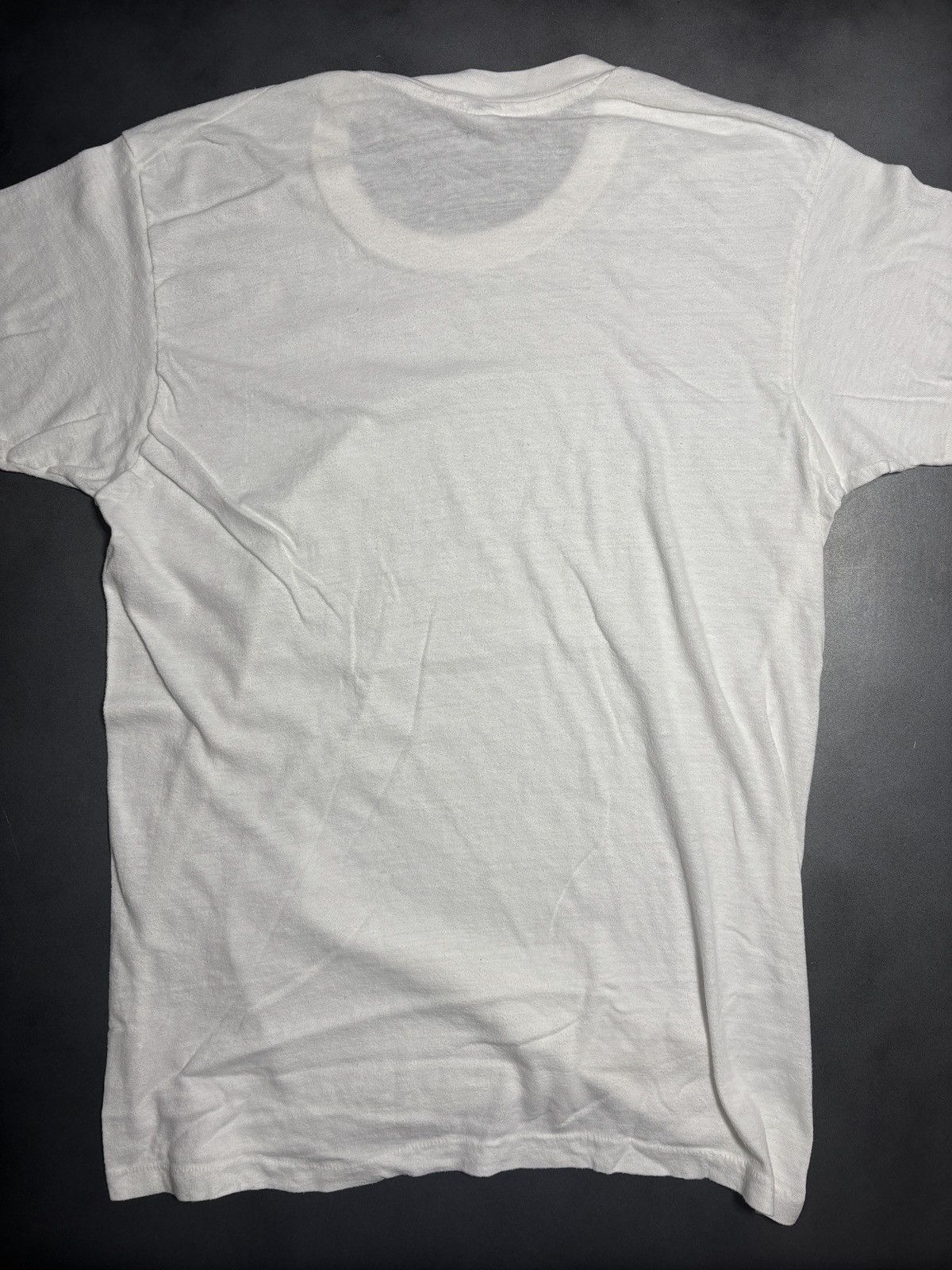 Hanes Vintage Hanes T-Shirt 1970s Blank Tee 1980s White Blue Tag Size US M / EU 48-50 / 2 - 7 Thumbnail
