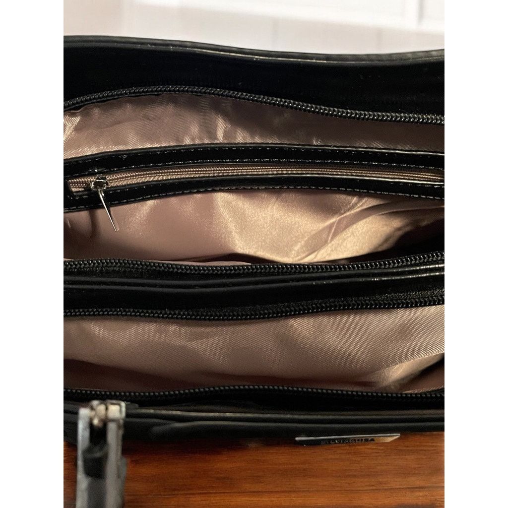 Unknown London SILVIAROSA Black Faux Leather Snakeskin Purse Handbag Size ONE SIZE - 3 Thumbnail