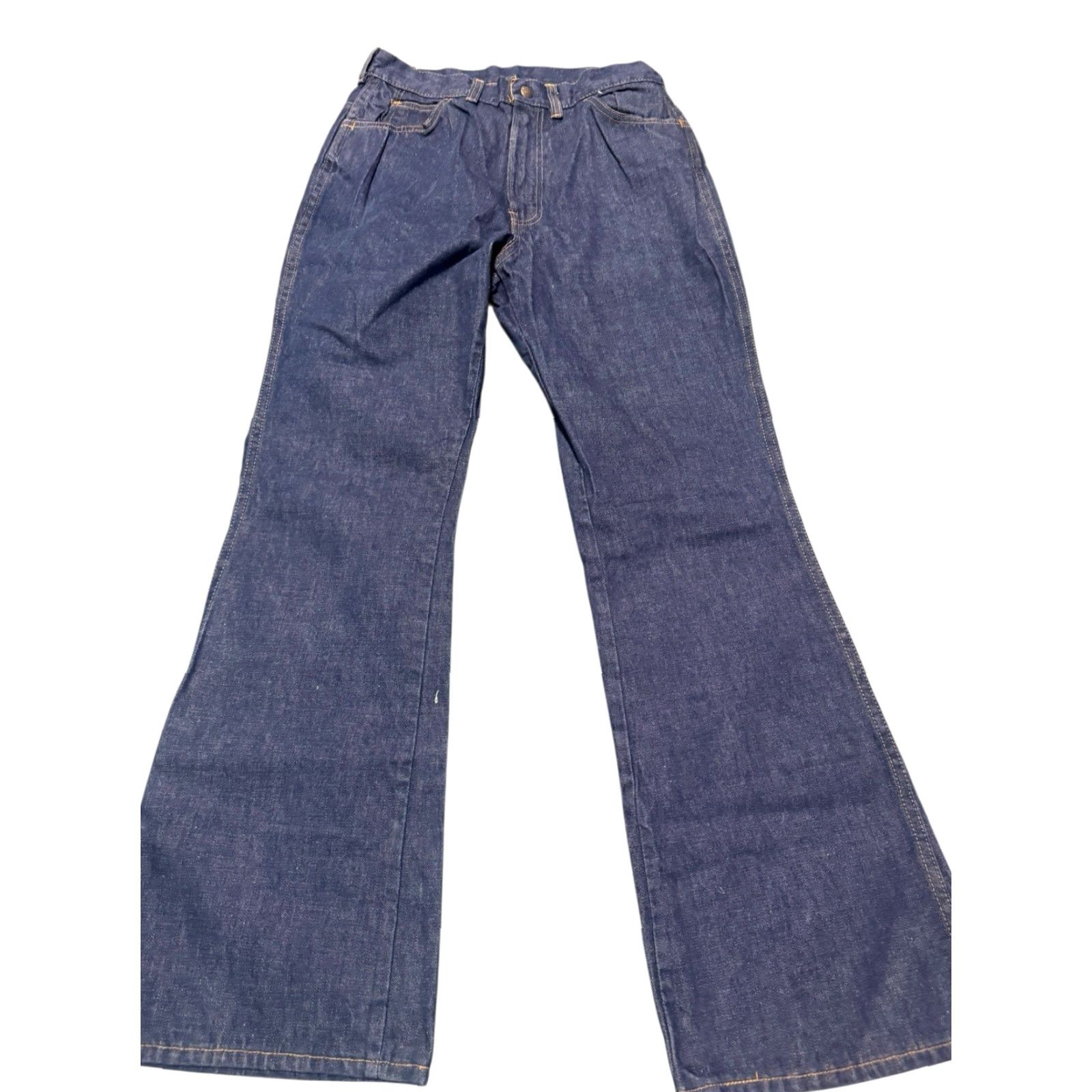 Levi's VINTAGE Levi's Big E White Tab Jeans Women's 1960s Wide-Leg 30 Regular Blue Snap Zip Pants For Gals Size 30" / US 8 / IT 44 - 2 Thumbnail