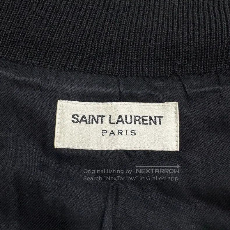 Saint Laurent Paris Saint Laurent Paris Wool and Leather Baseball Jacket Size US M / EU 48-50 / 2 - 2 Thumbnail