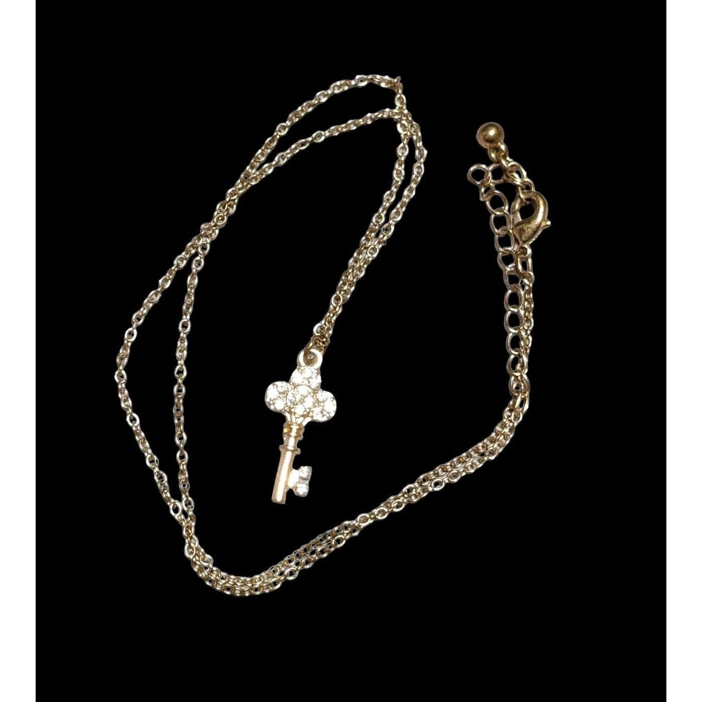 Other Minimalist Glam Gold Rhinestone Key Necklace Size ONE SIZE - 2 Thumbnail