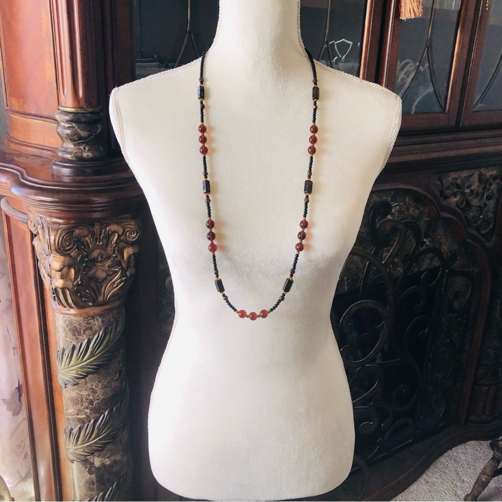 Vintage Vintage 70s natural stone long length necklace Size ONE SIZE - 5 Thumbnail