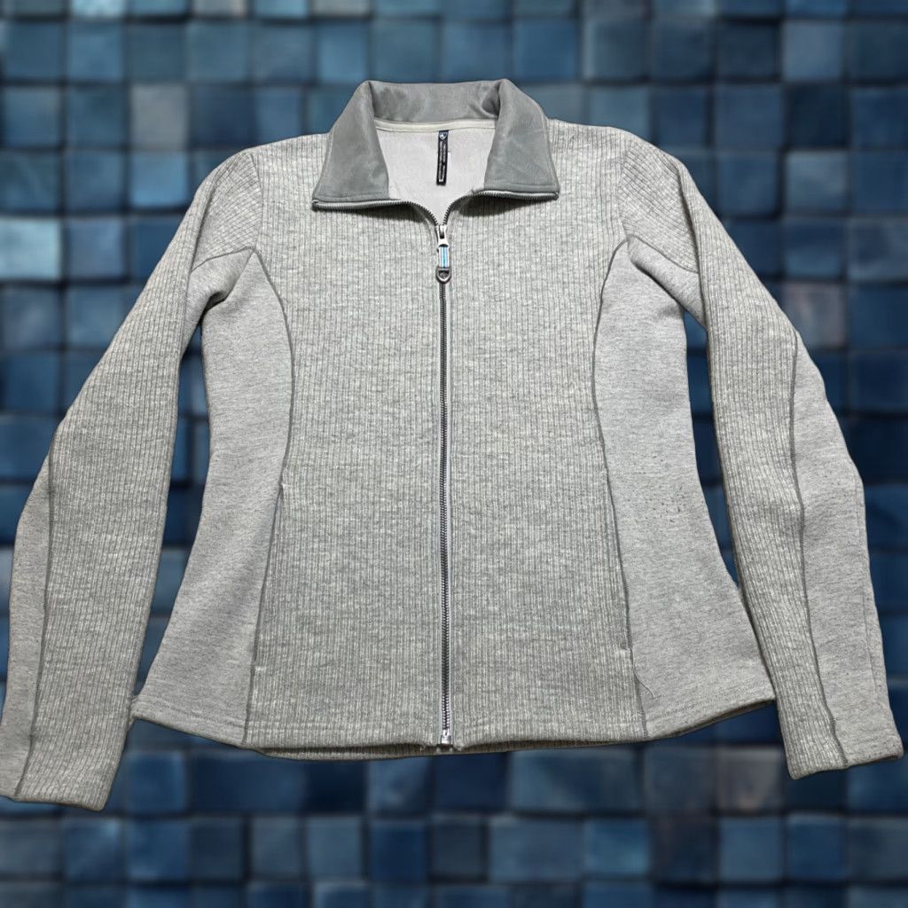 Vintage Kuhl Womens Medium Sweater Jacket Light Gray Full Zip Long Sleeve Wool Blend Jacket Womens M Gray All Seasons Casual Outdoor Size M / US 6-8 / IT 42-44 - 1 Thumbnail