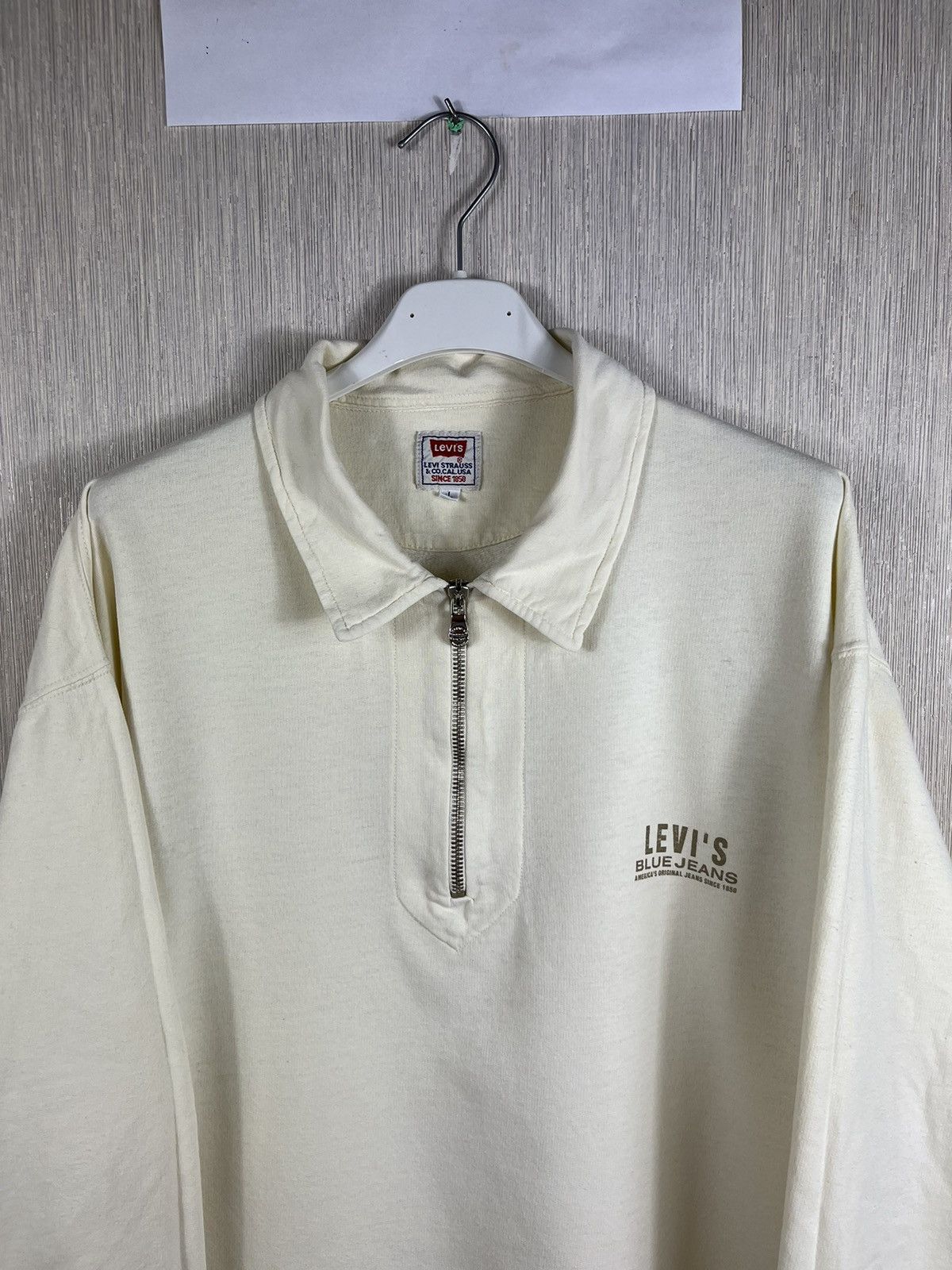 Levi's × Levi's Vintage Clothing × Vintage Vintage 70s Levi’s blue jeans half zip sweatshirt polo Size US L / EU 52-54 / 3 - 5 Thumbnail