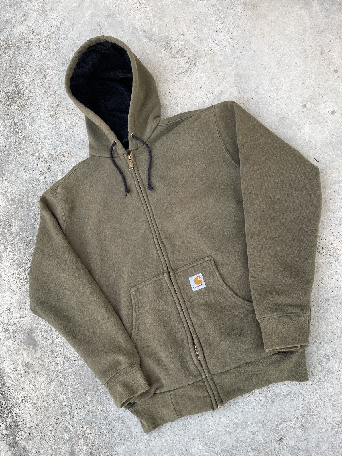 Carhartt Vintage Olive Green Carhartt Zip Up Hoodie Size US L / EU 52-54 / 3 - 2 Thumbnail