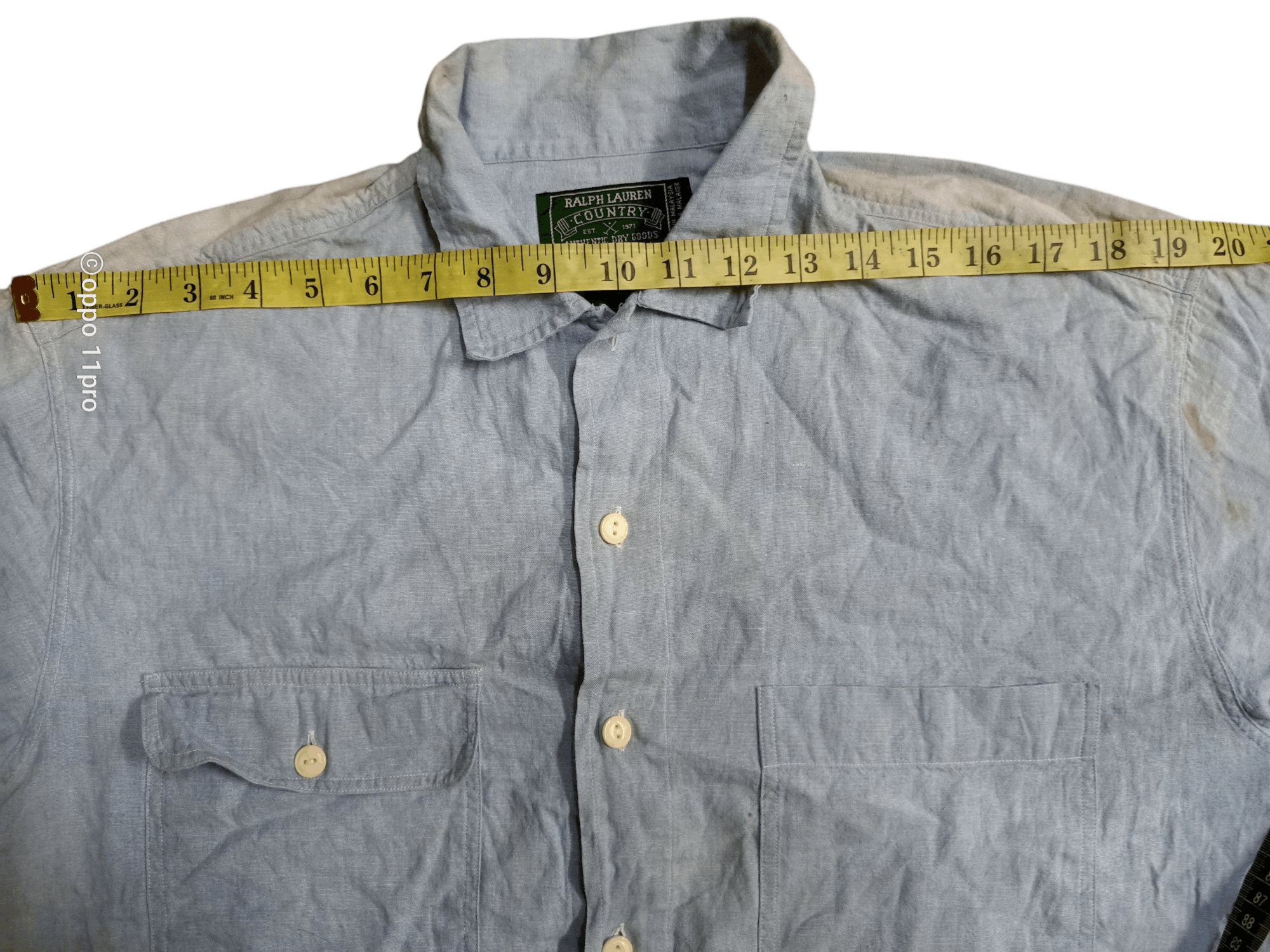 RRL Ralph Lauren × Ralph Lauren Vintage RalphLauren Country Chambray Poket Shirt Size US M / EU 48-50 / 2 - 4 Thumbnail