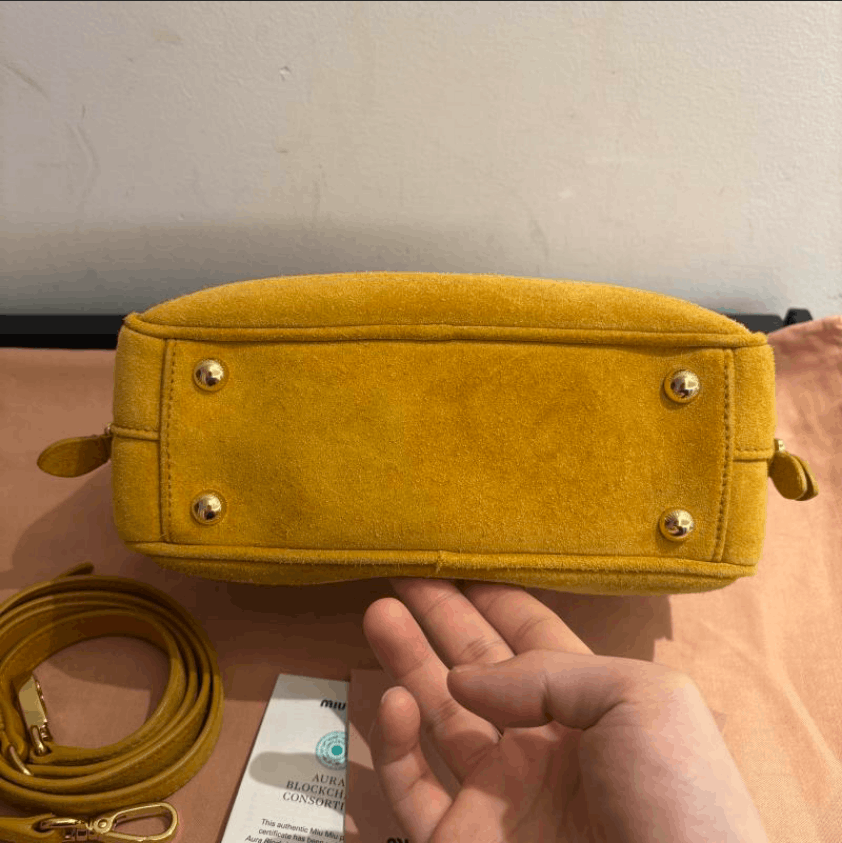 Miu Miu Miu Miu Suede Handbag with Logo Size ONE SIZE - 3 Thumbnail