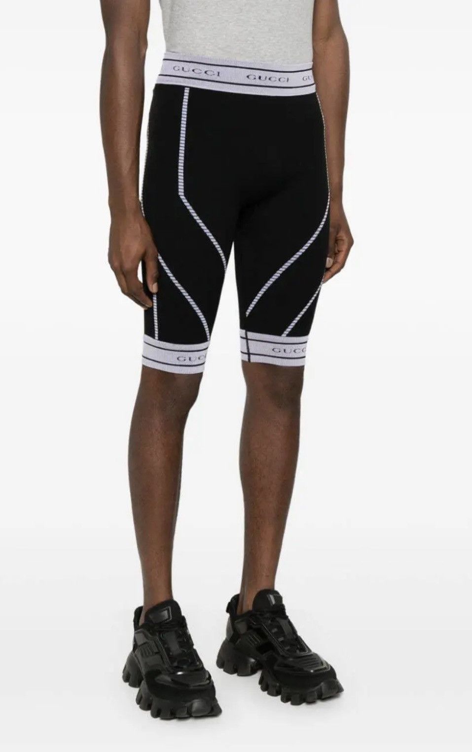 Gucci GUCCI Logo Waistband Knee-Length Short Leggings Size US 32 / EU 48 - 3 Thumbnail
